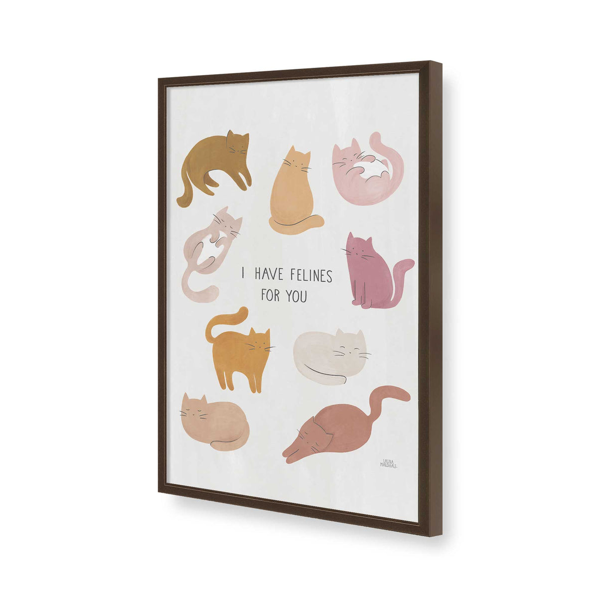 [Color:Brown], Picture of art in a Brown frame of the corner
