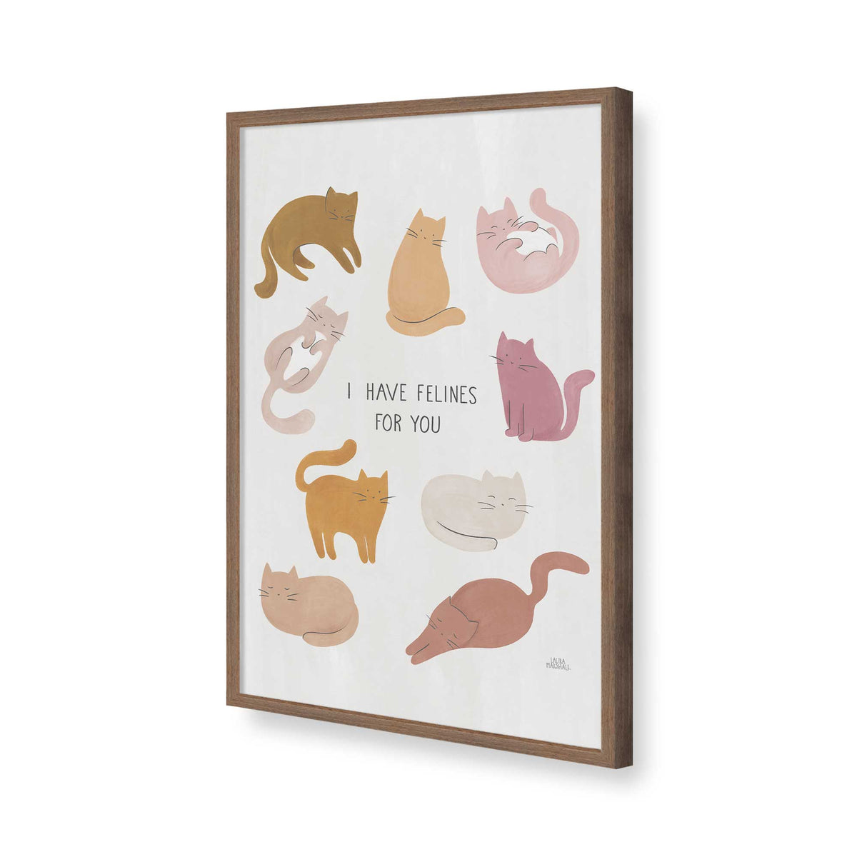 [Color:Walnut], Picture of art in a Walnut frame of the corner