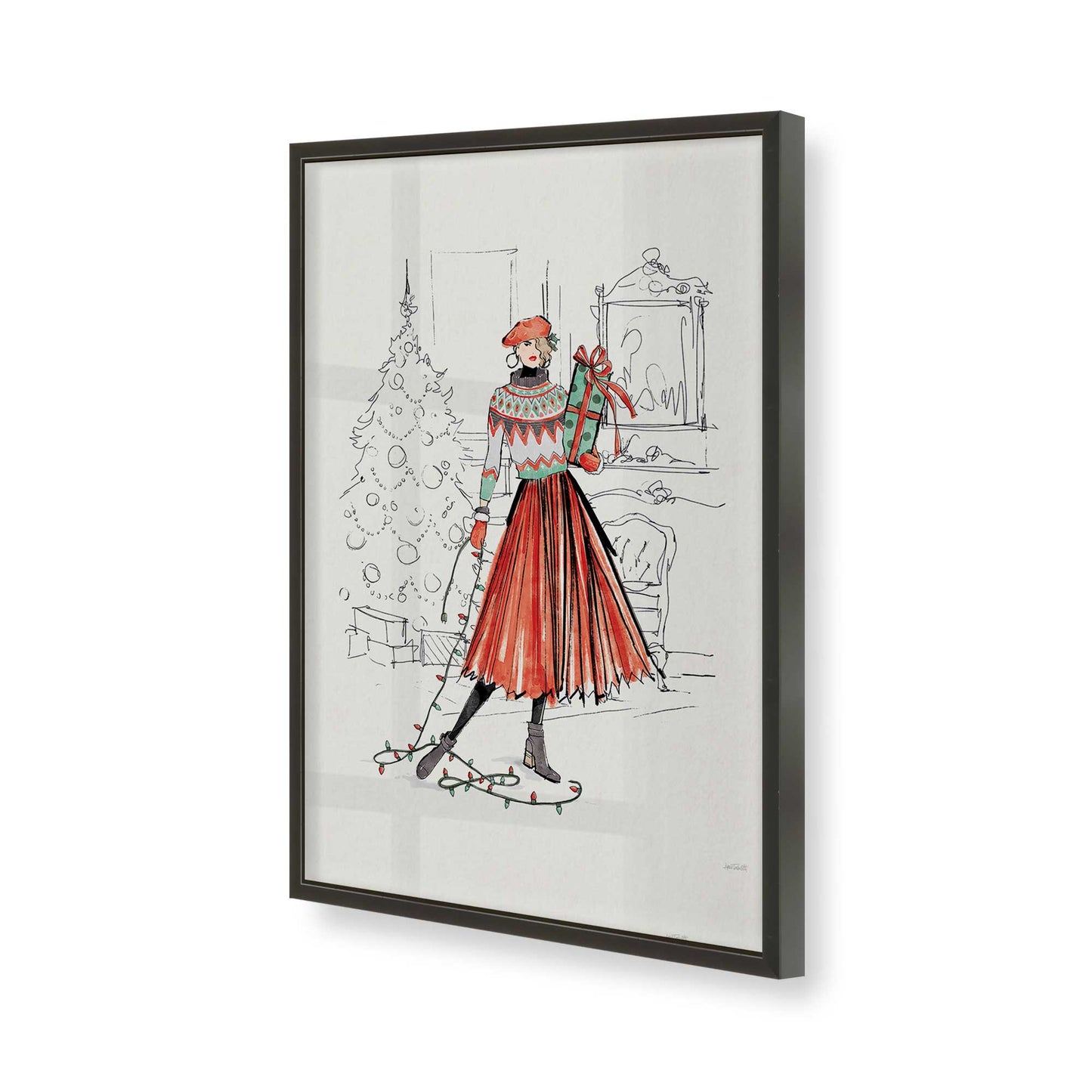 [Color:Satin Black], Picture of art in a Satin Black frame of the corner