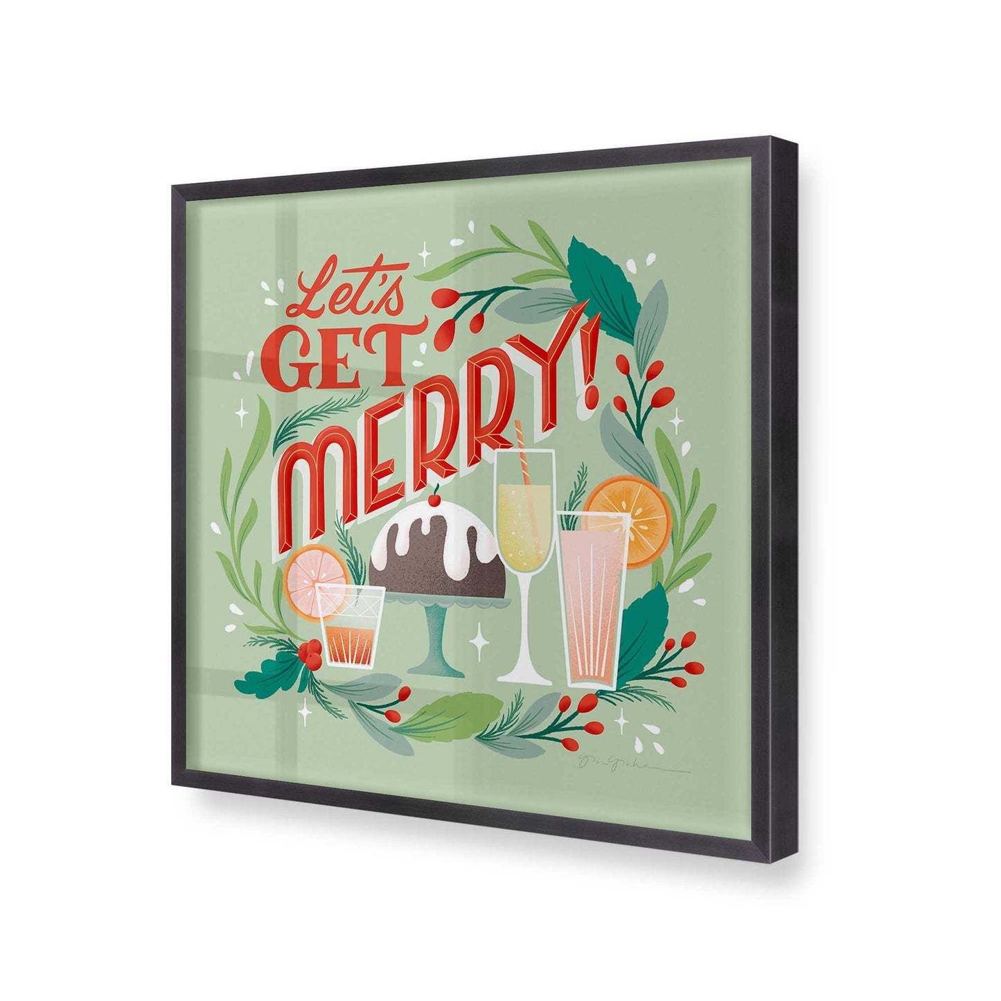 [Color:Weathered Zinc], Picture of art in a Weathered Zinc frame at an angle