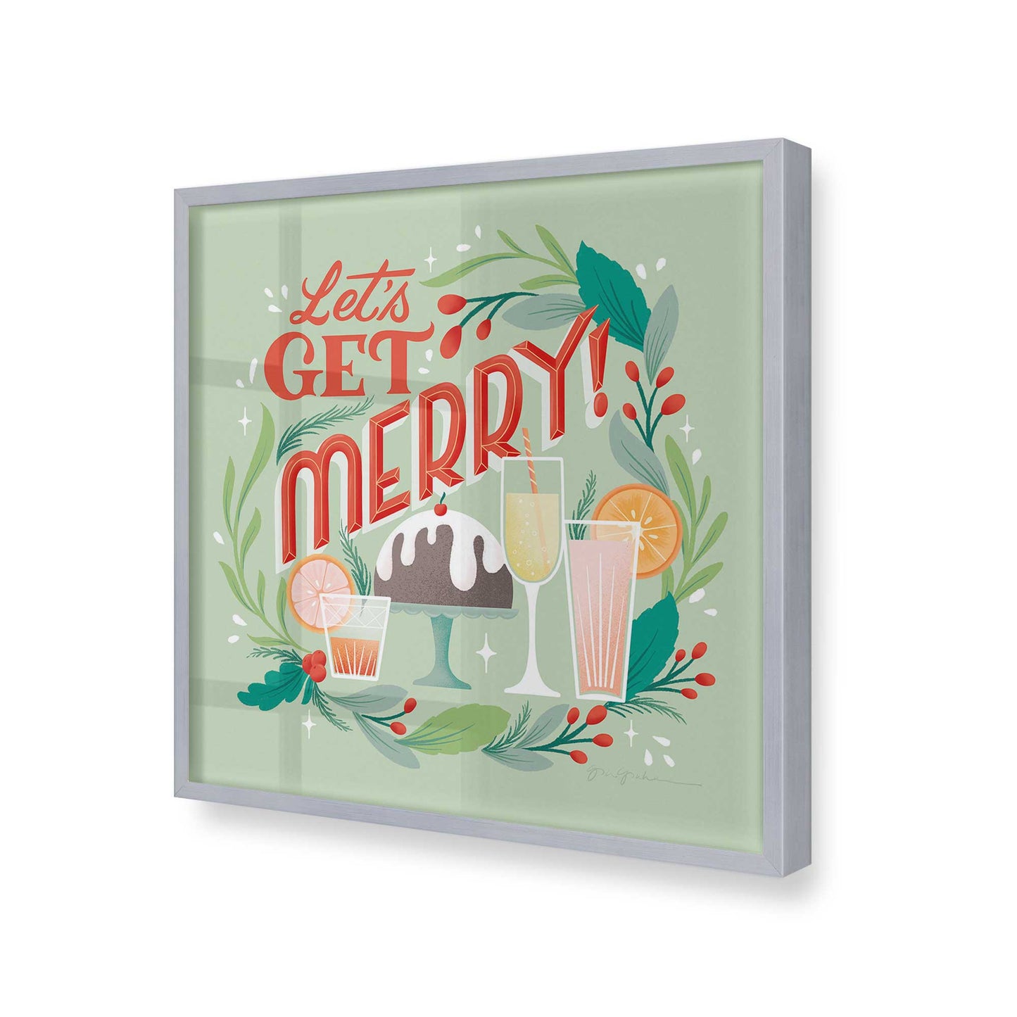 [Color:Polished Chrome], Picture of art in a Polished Chrome frame at an angle