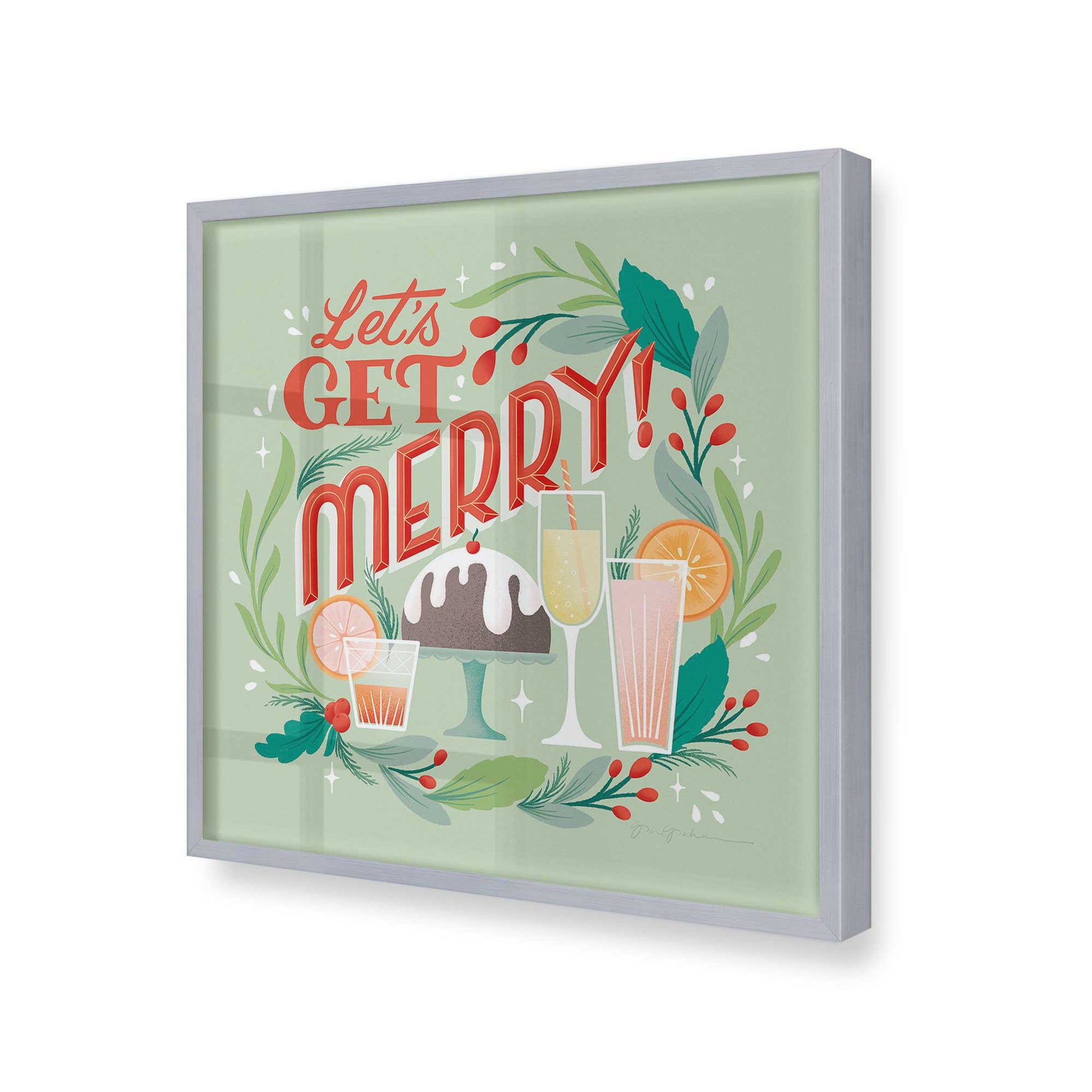 [Color:Polished Chrome], Picture of art in a Polished Chrome frame at an angle