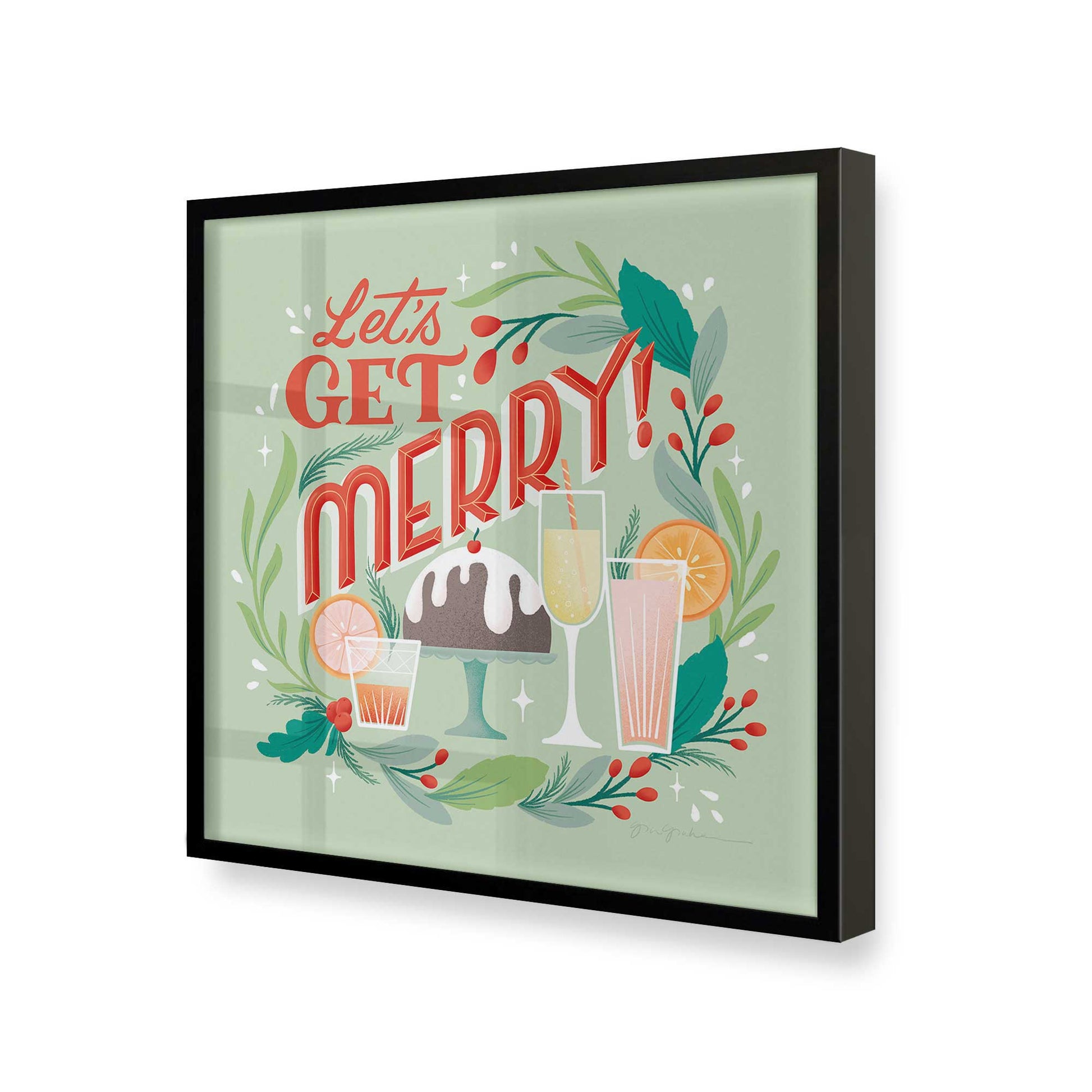 [Color:Satin Black], Picture of art in a Satin Black frame at an angle