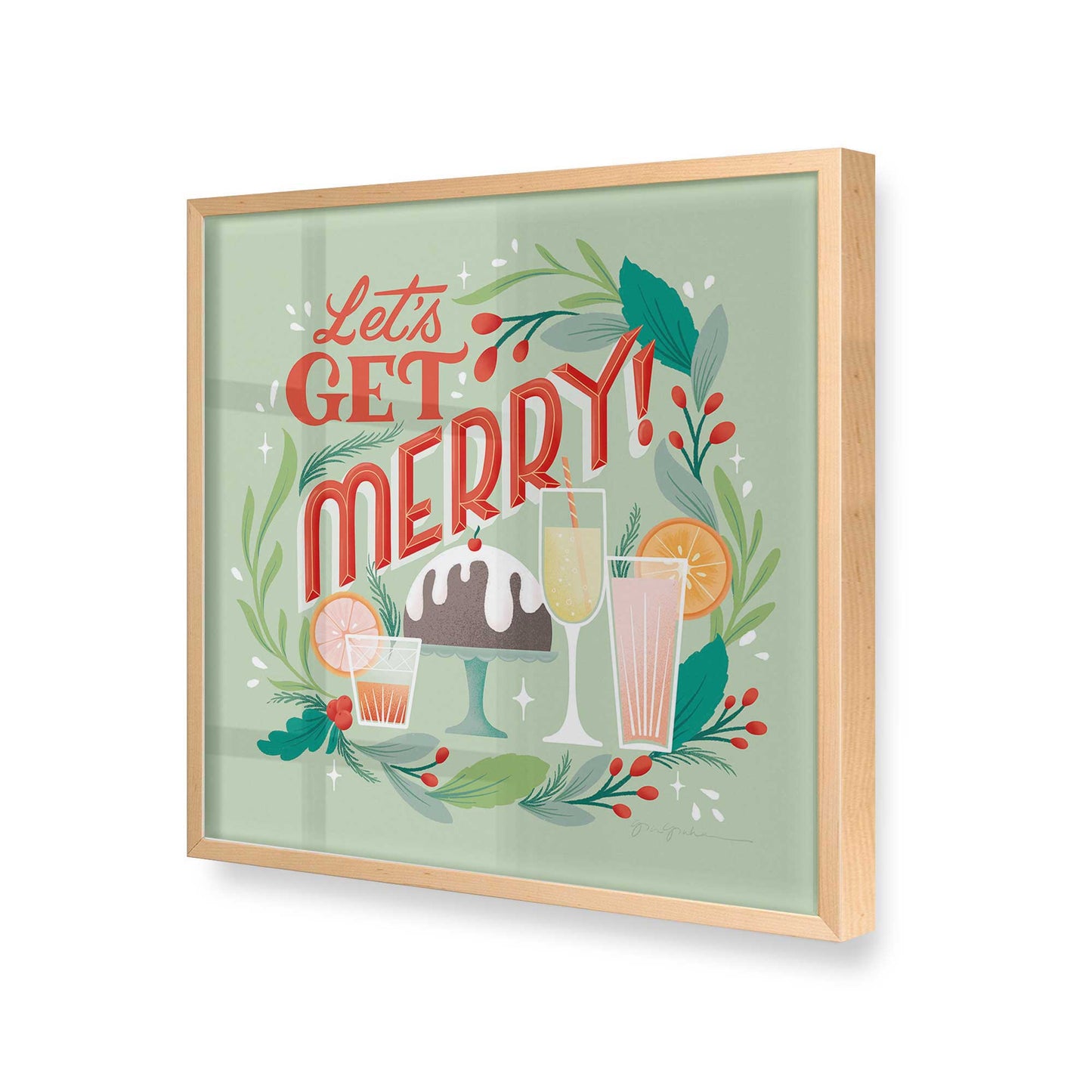 [Color:Raw Maple], Picture of art in a Raw Maple frame at an angle