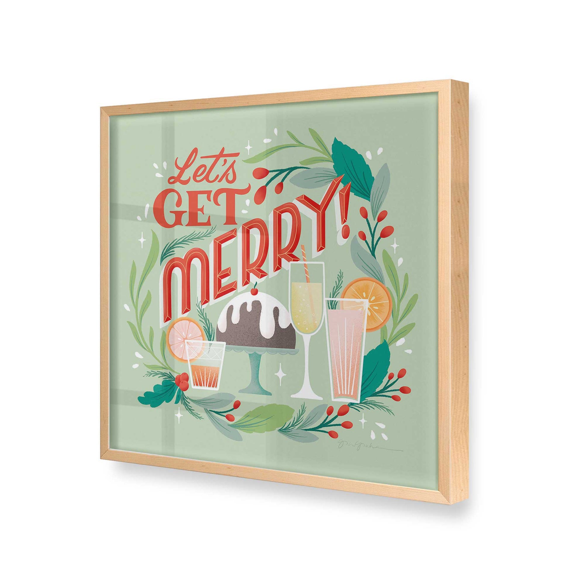 [Color:Raw Maple], Picture of art in a Raw Maple frame at an angle