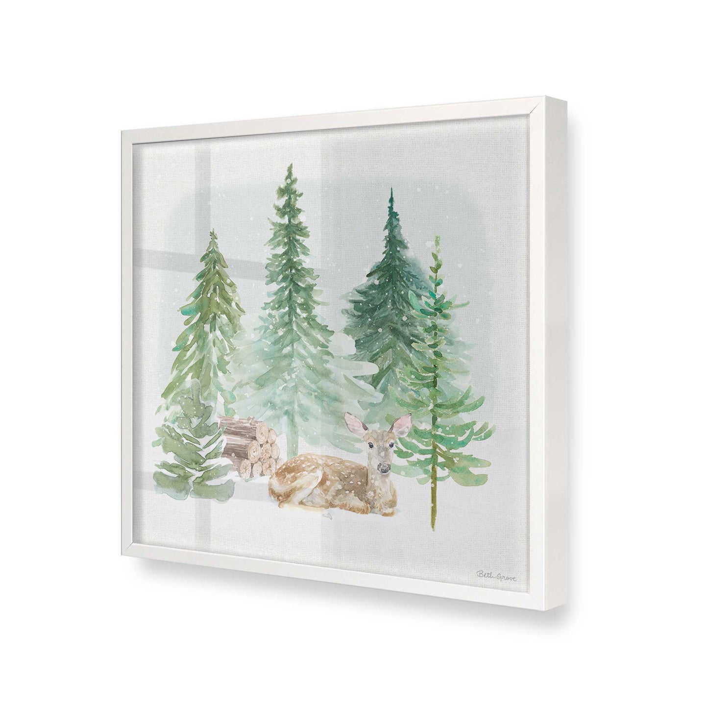 [Color:Opaque White], Picture of art in a Opaque White frame at an angle
