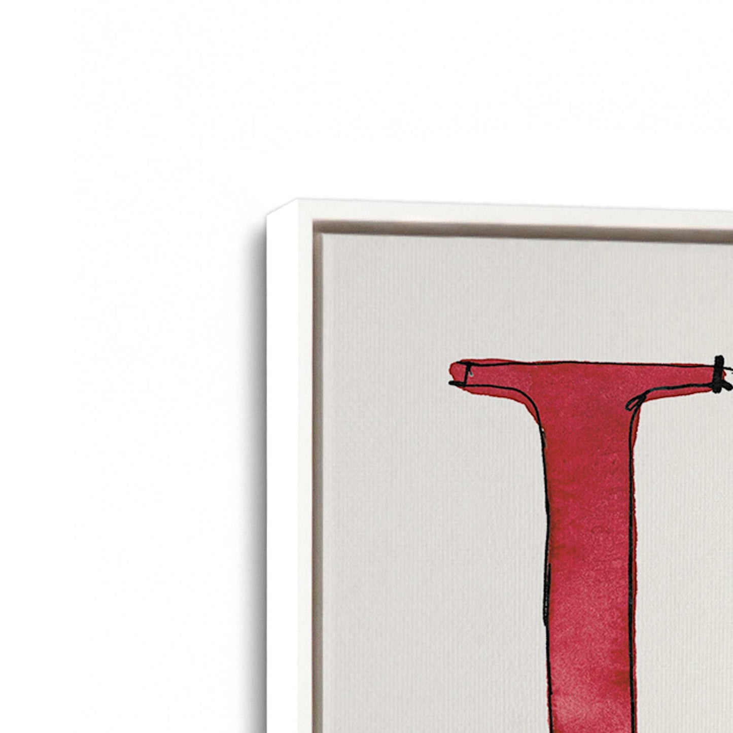 [Color:Opaque White], Picture of art in a White frame at an angle