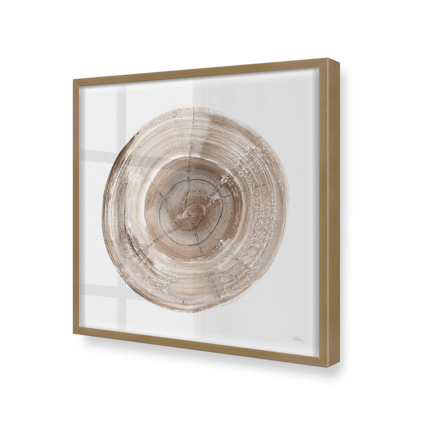 [Color:Brushed Gold], Picture of art in a Brushed Gold frame at an angle