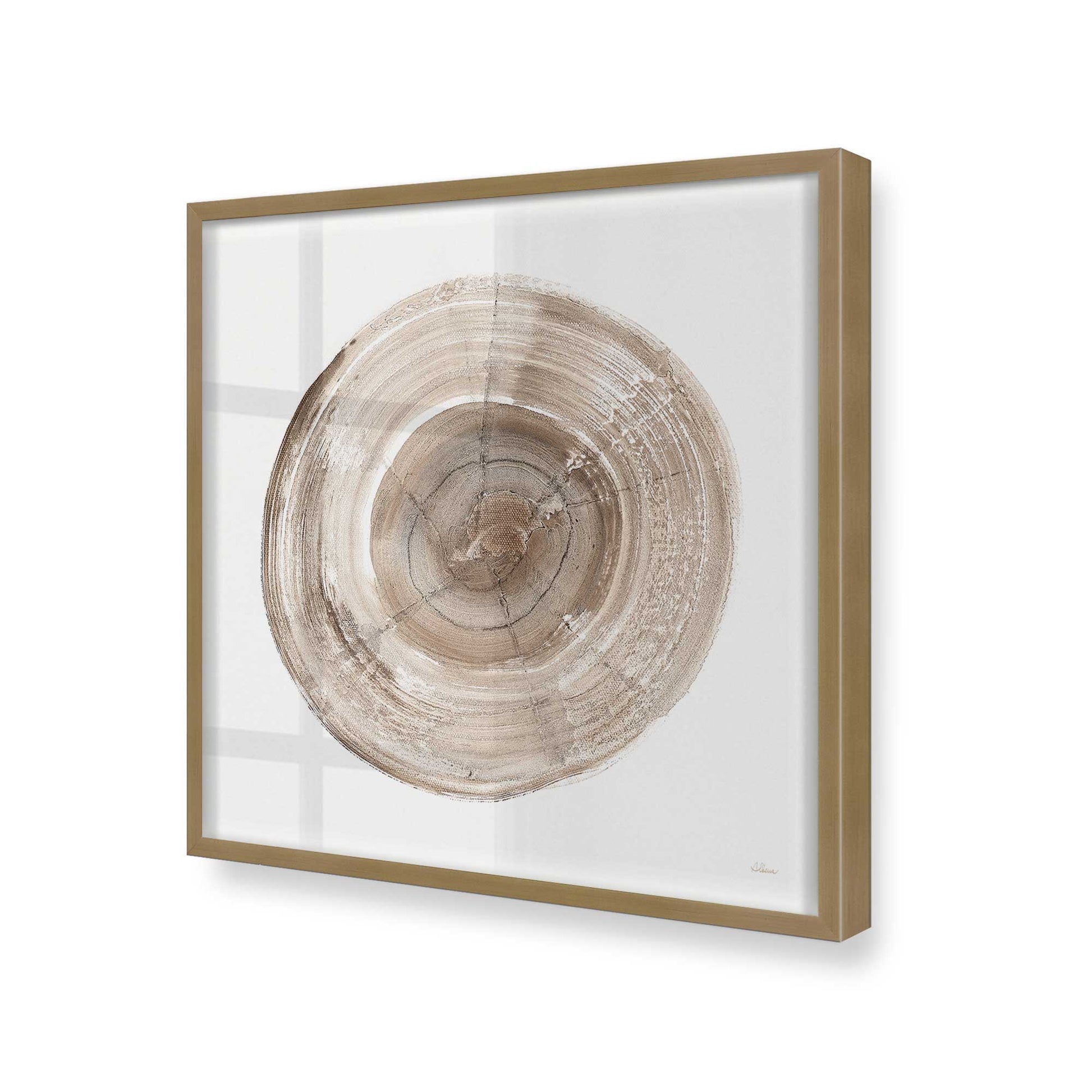 [Color:Brushed Gold], Picture of art in a Brushed Gold frame at an angle