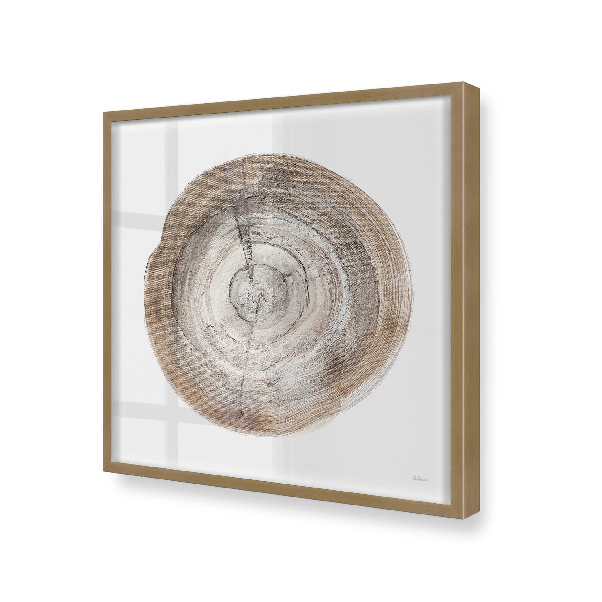 [Color:Brushed Gold], Picture of art in a Brushed Gold frame at an angle