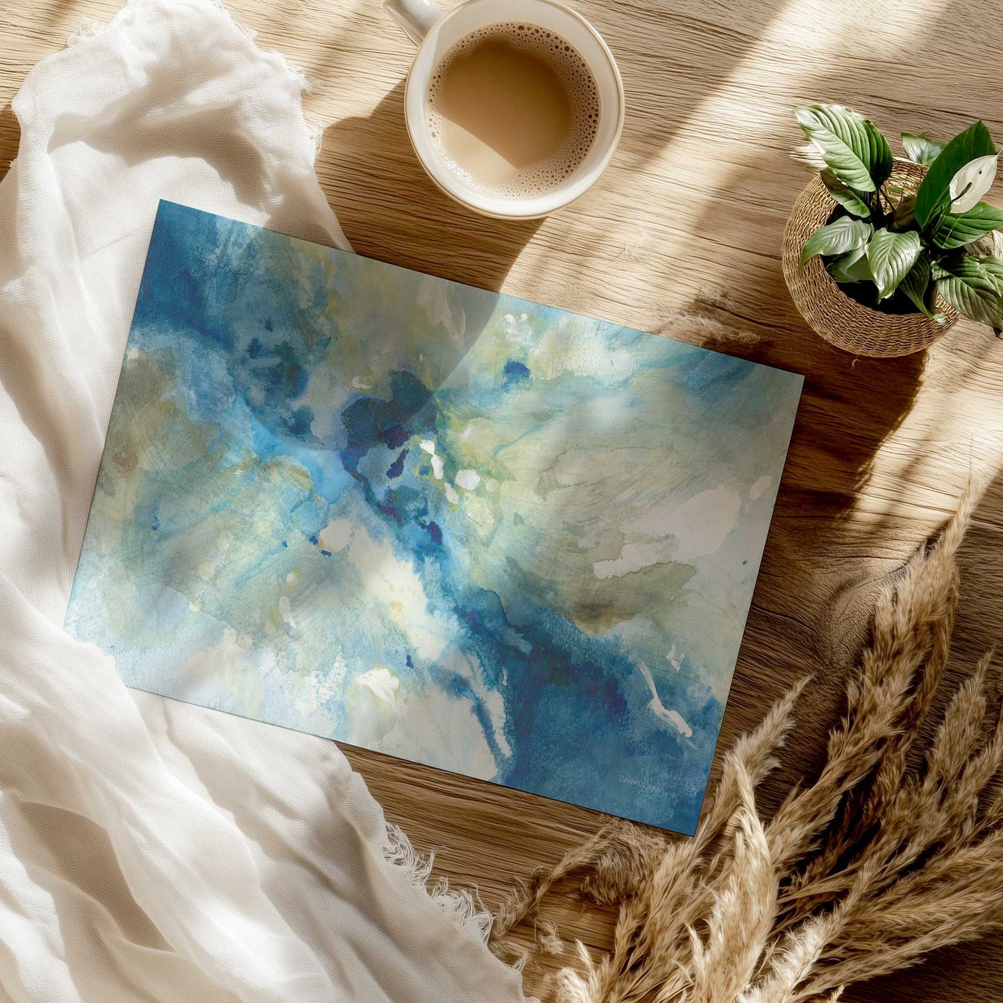 Blue Splash Motion Art Print