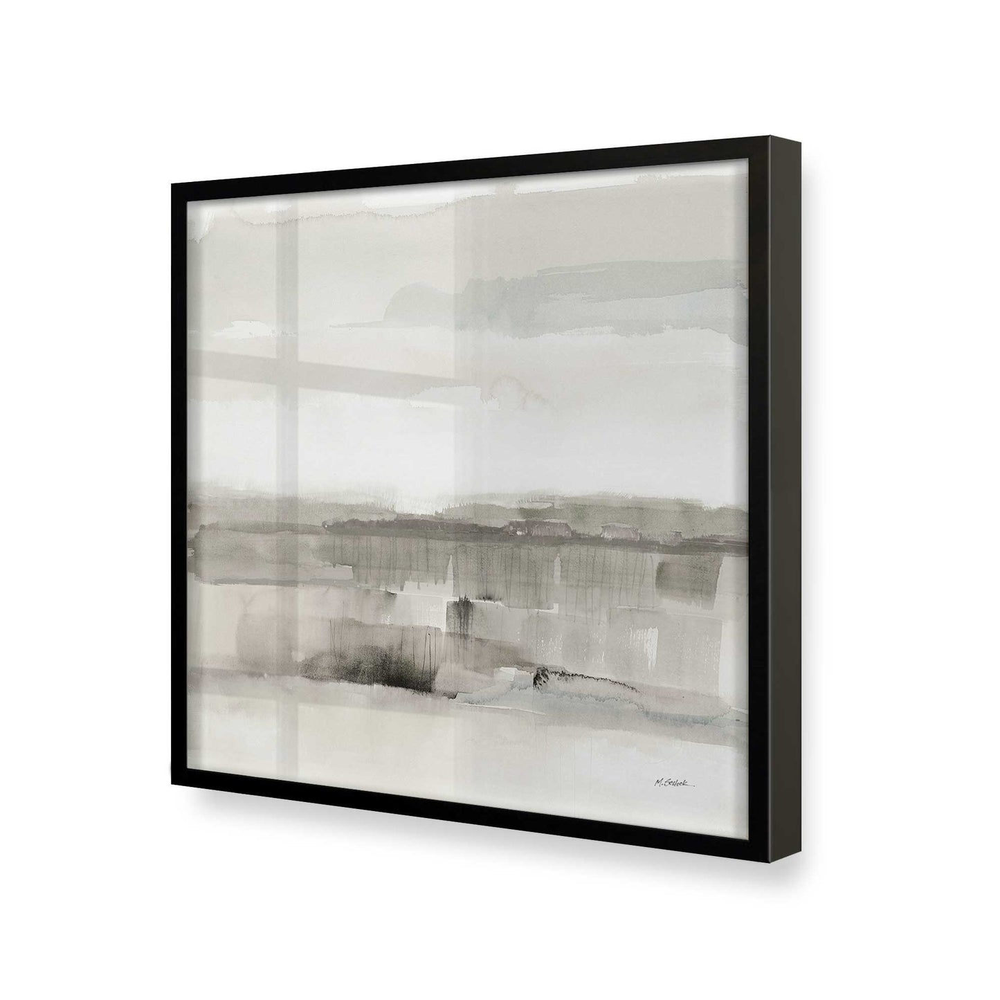 [Color:Satin Black], Picture of art in a Satin Black frame at an angle