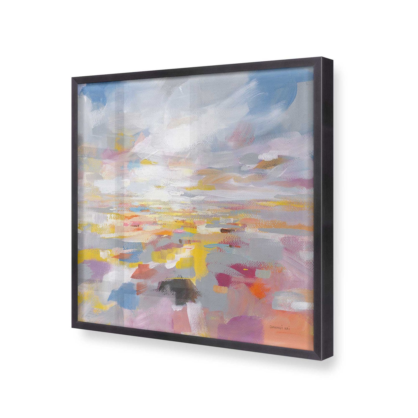 [Color:Weathered Zinc], Picture of art in a Weathered Zinc frame at an angle