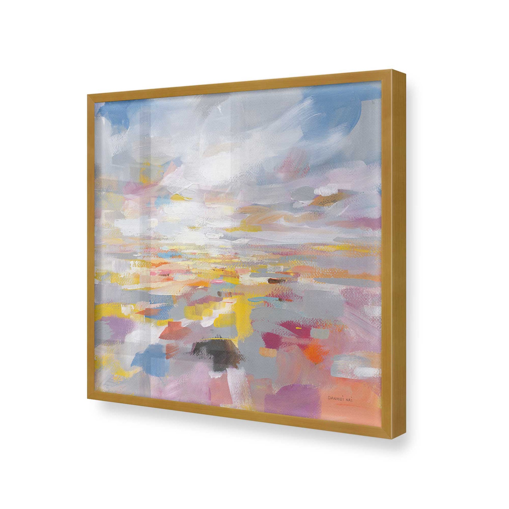 [Color:Polished Gold], Picture of art in a Polished Gold frame at an angle