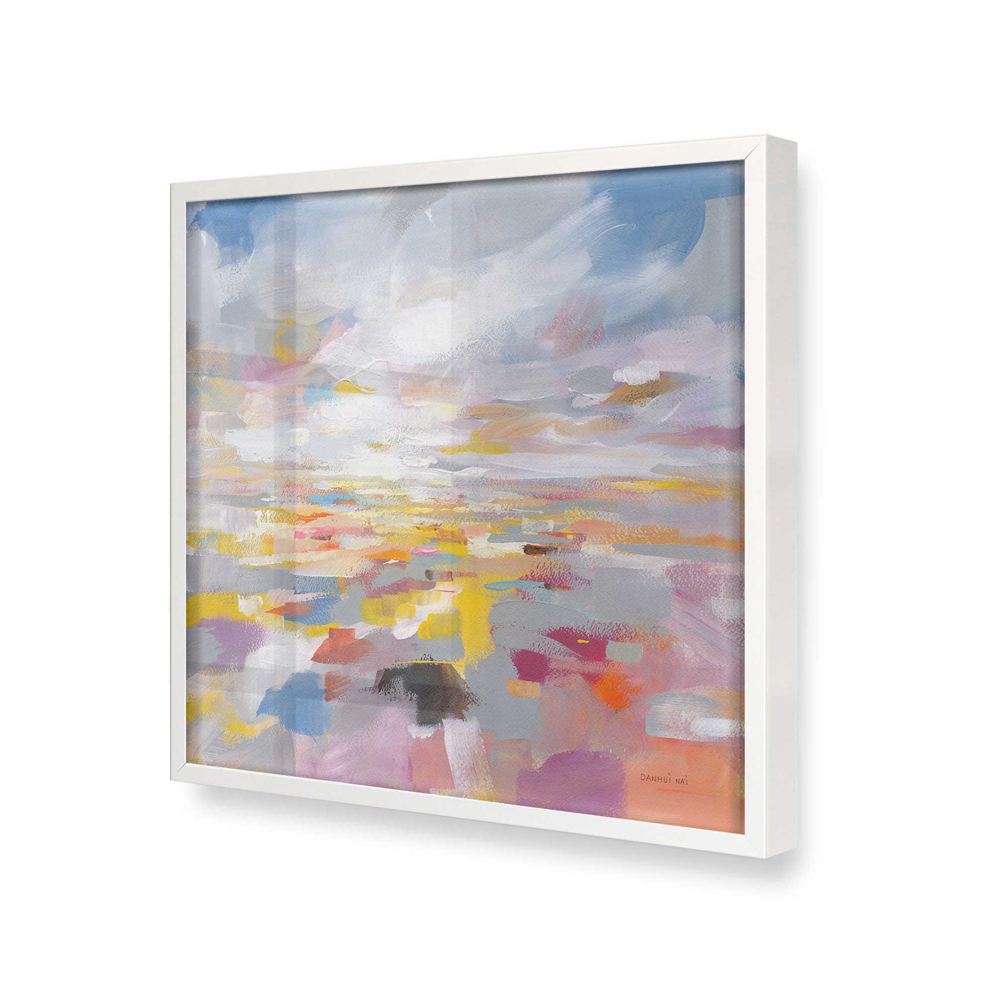 [Color:Opaque White], Picture of art in a Opaque White frame at an angle
