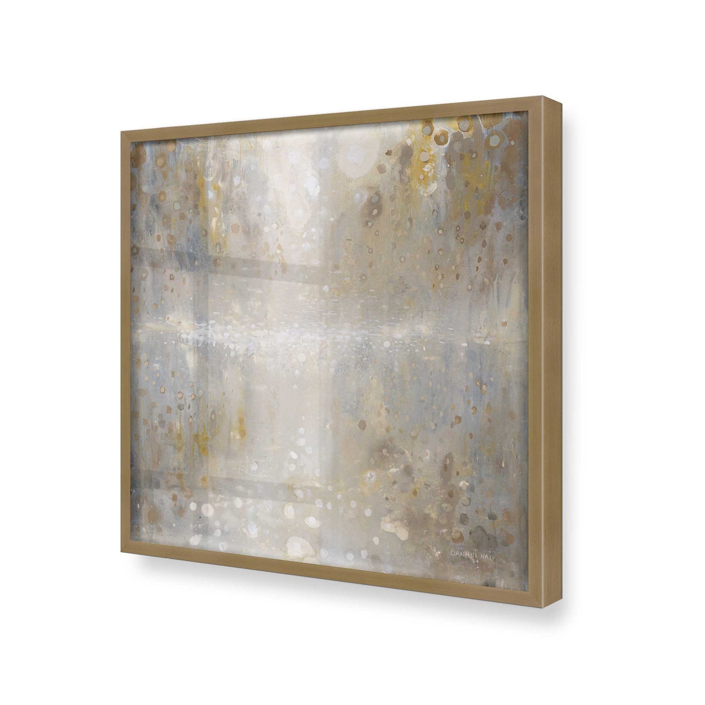 [Color:Brushed Gold], Picture of art in a Brushed Gold frame at an angle