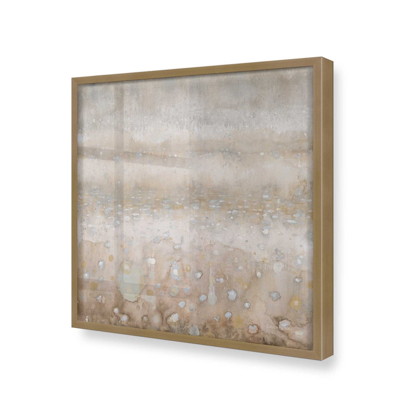 [Color:Brushed Gold], Picture of art in a Brushed Gold frame at an angle