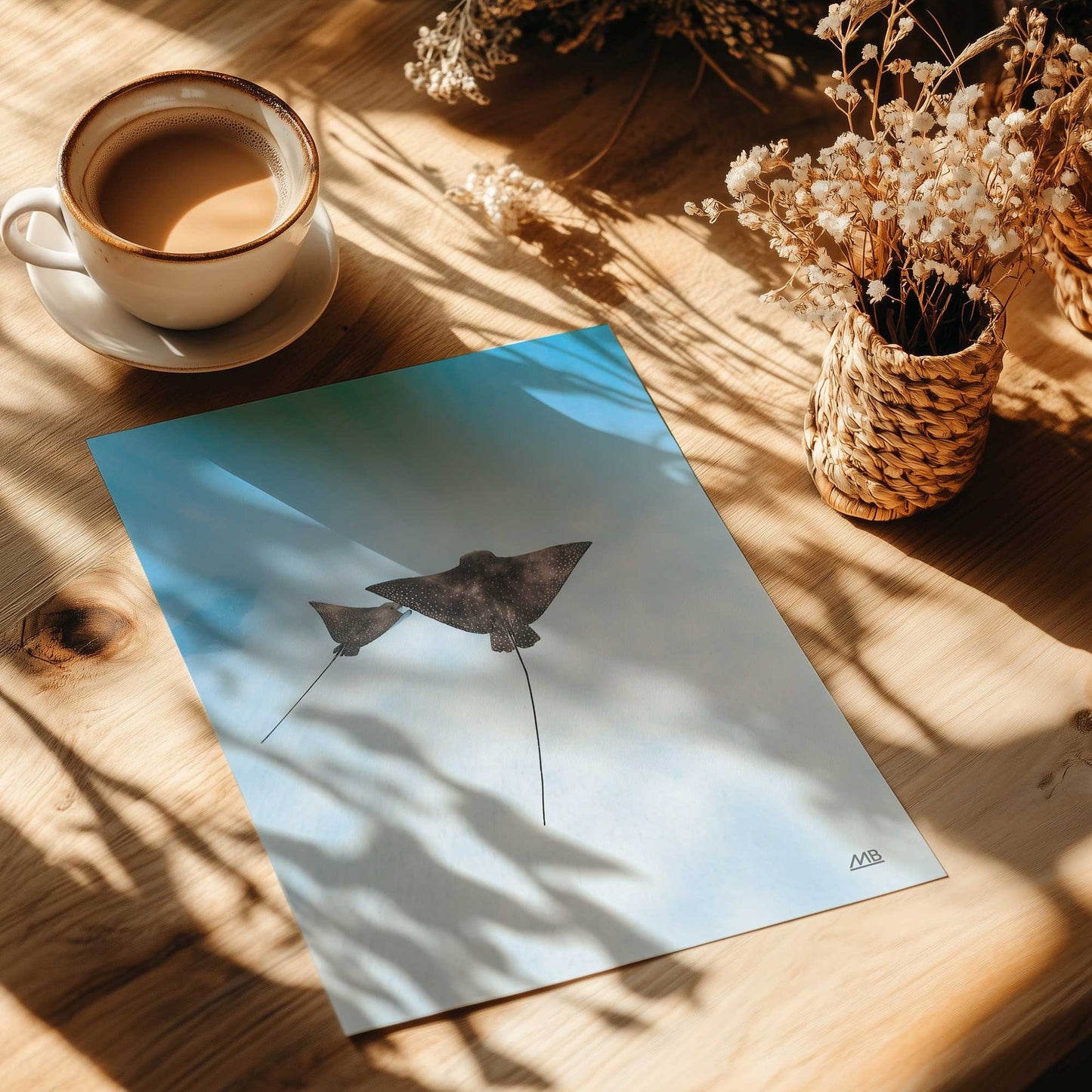 Swimming Spotted Rays Art Print