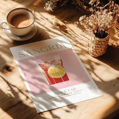 Summer Sangria Cocktail Poster Art Print