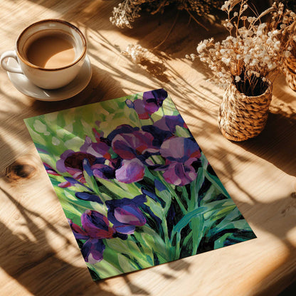 Bold Purple Irises Art Print