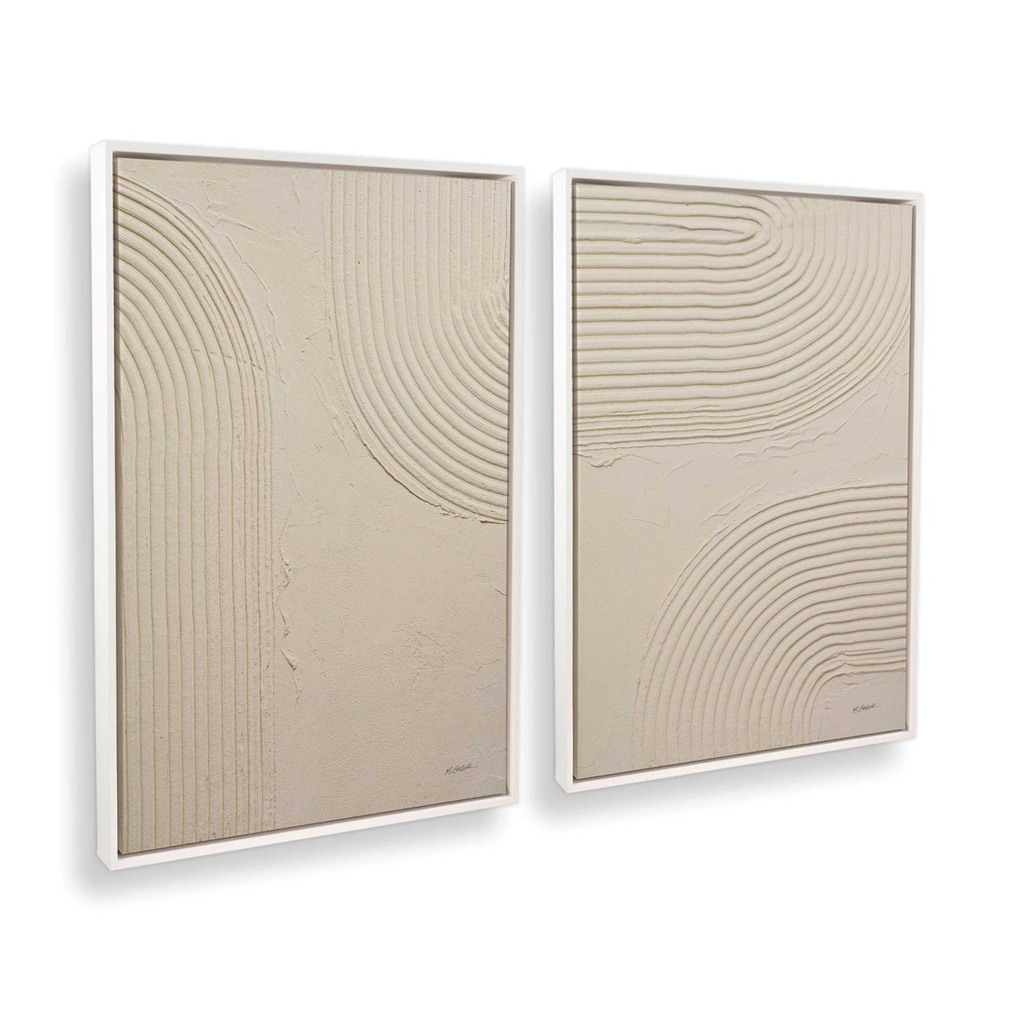 [Color:Opaque White], Picture of art in a White frame at an angle