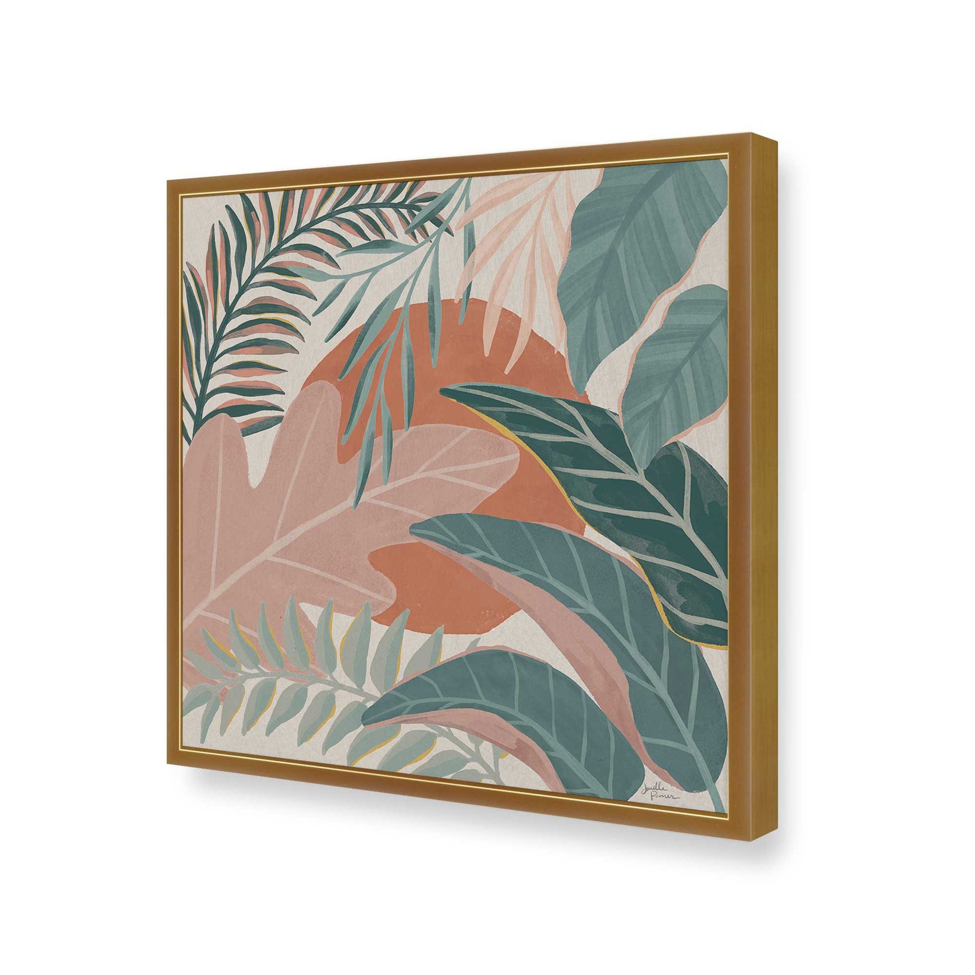 [Color:Polished Gold], Picture of art in a Polished Gold frame at an angle