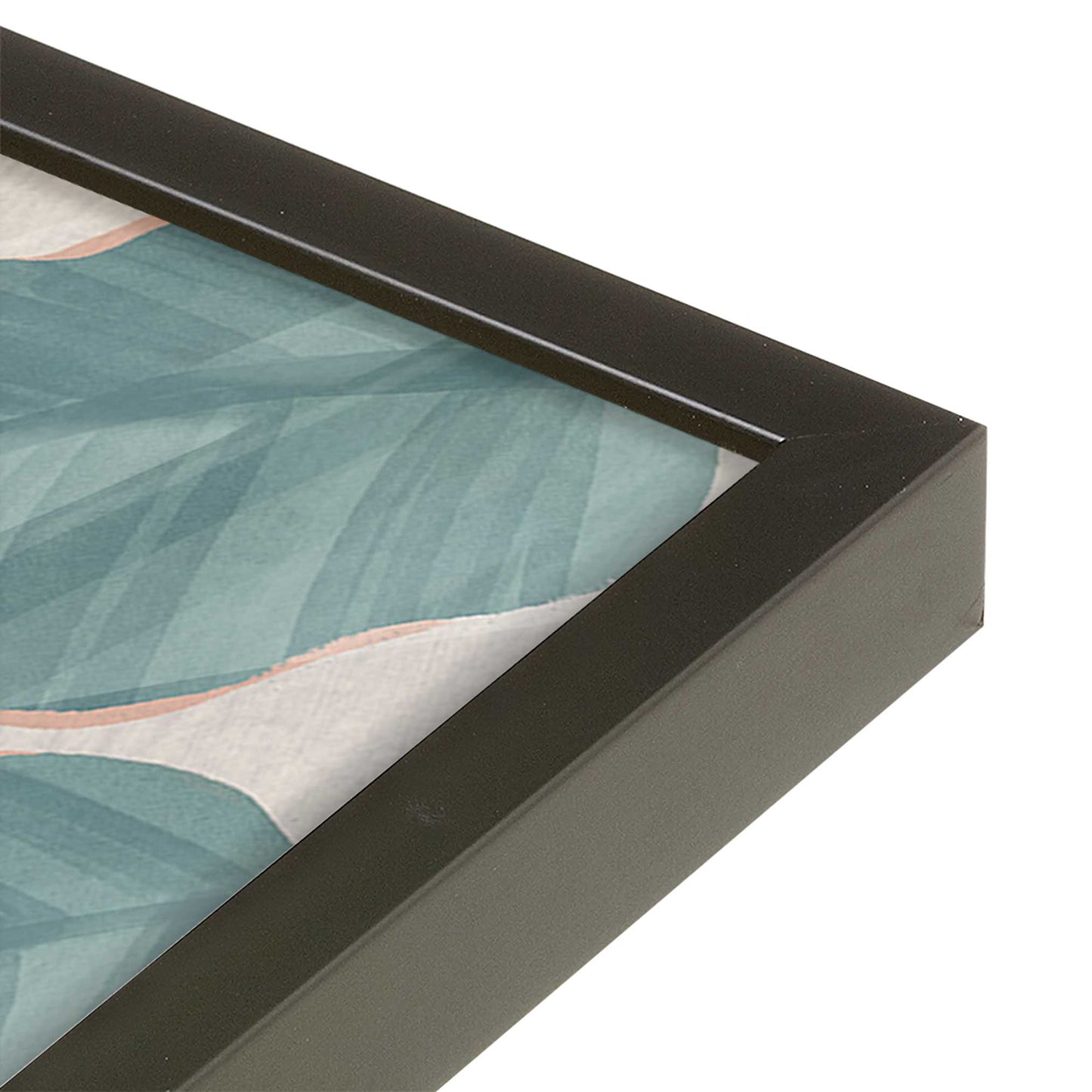 [Color:Satin Black], Picture of art in a Satin Black frame of the corner