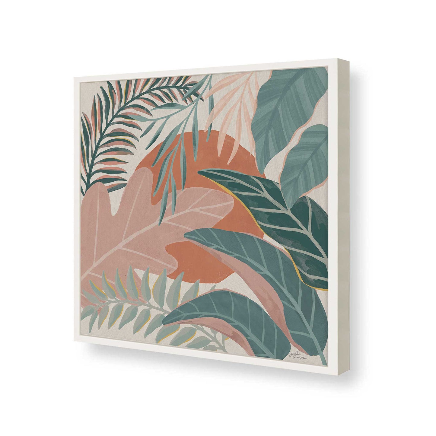 [Color:Opaque White], Picture of art in a Opaque White frame at an angle