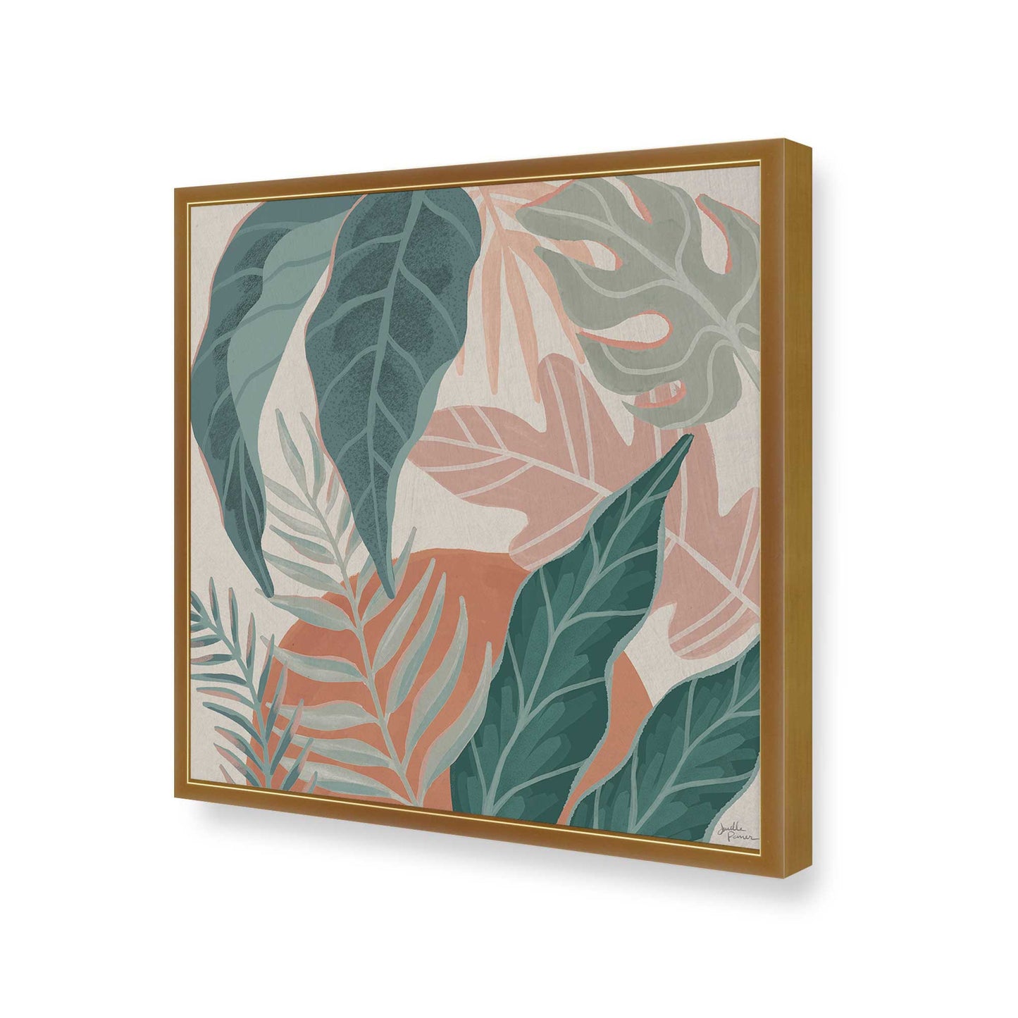 [Color:Polished Gold], Picture of art in a Polished Gold frame at an angle