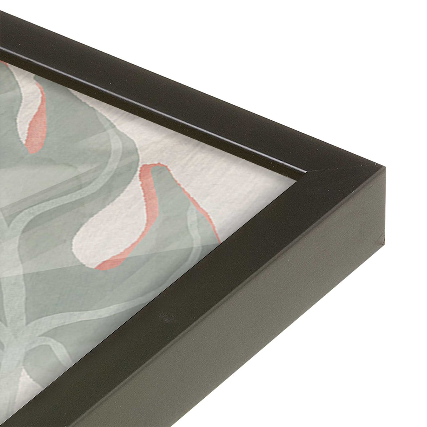 [Color:Satin Black], Picture of art in a Satin Black frame of the corner