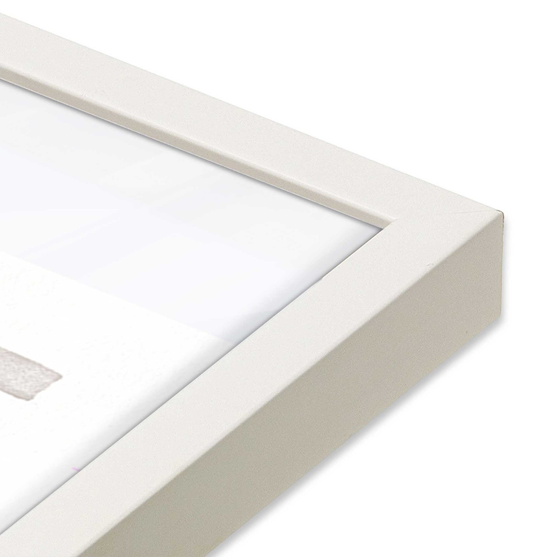 [Color:Opaque White], Picture of art in a Opaque White frame at an angle