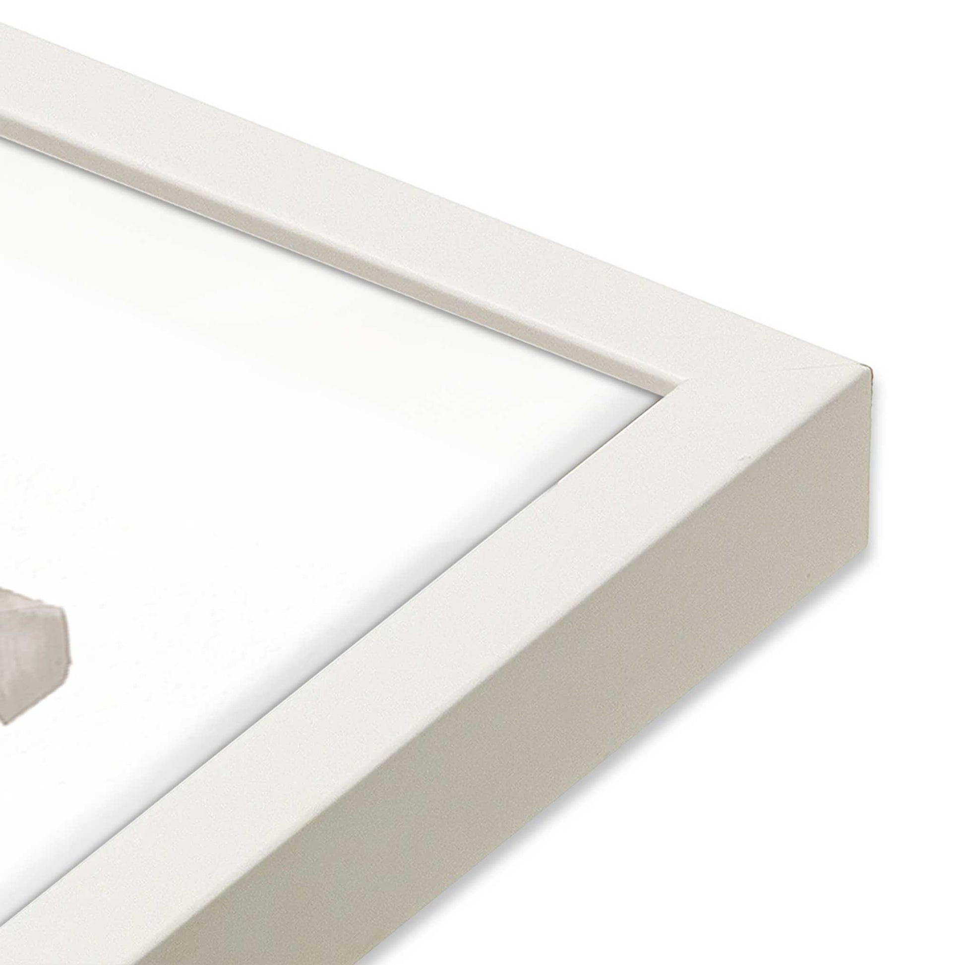 [Color:Opaque White], Picture of art in a Opaque White frame at an angle