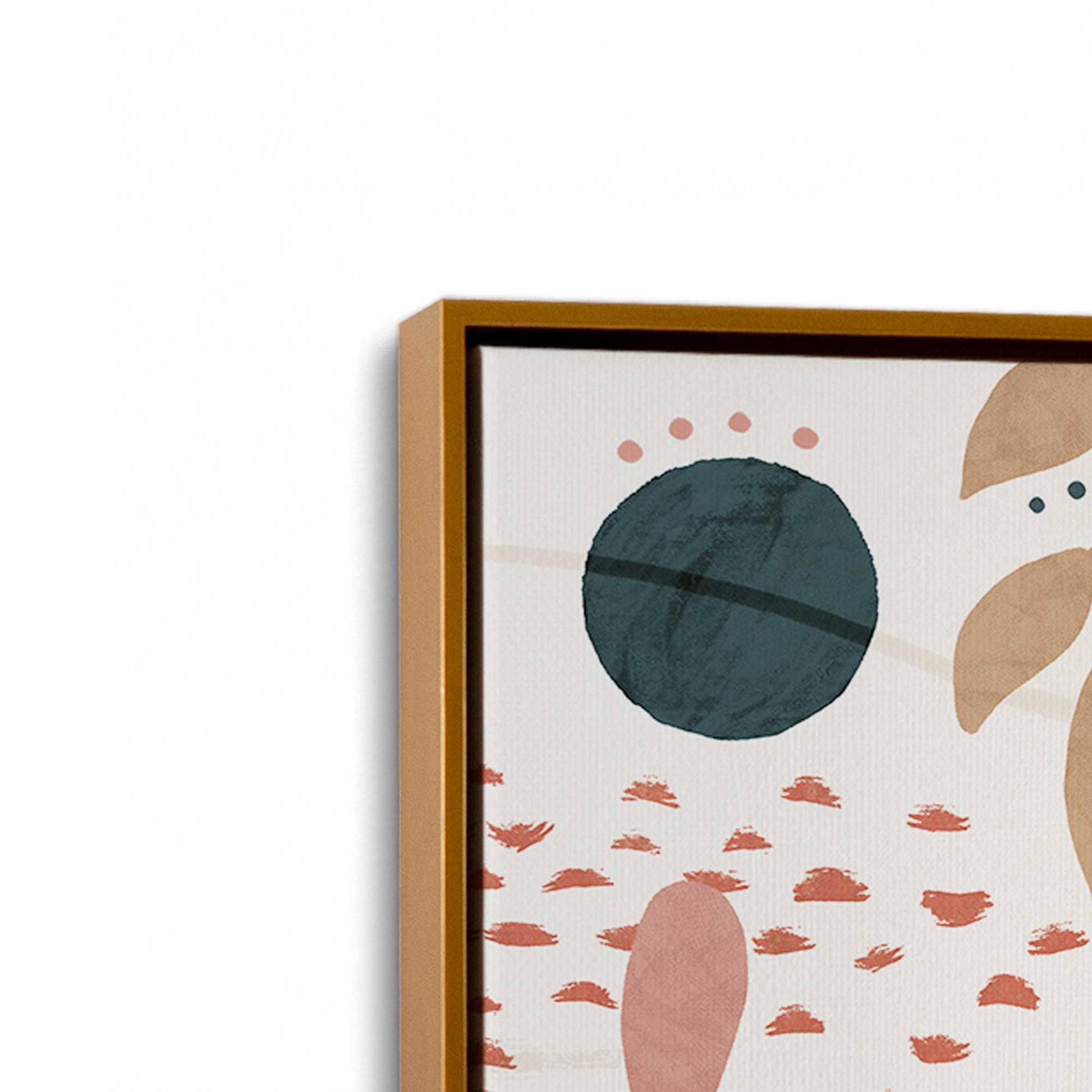 [Color:Polished Gold], Picture of art in a Polished Gold frame at an angle