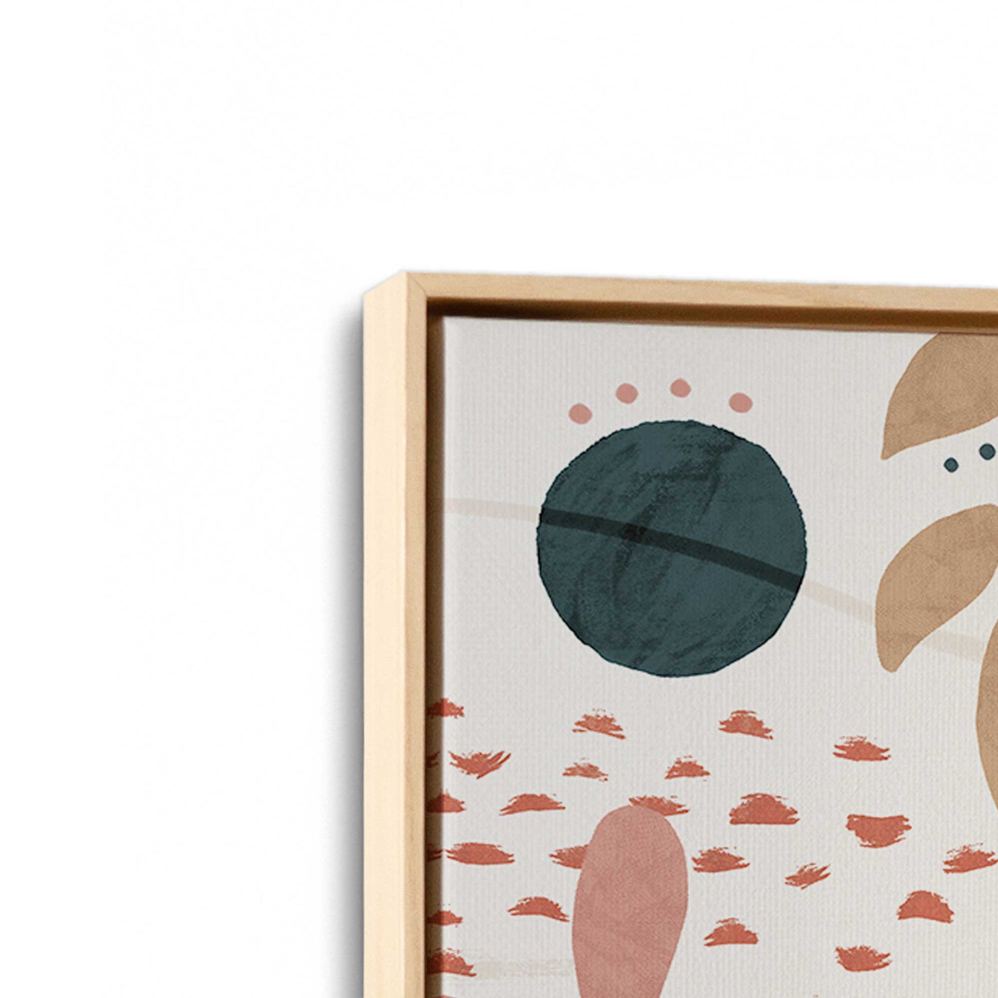 [Color:American Maple], Picture of art in a American Maple frame at an angle
