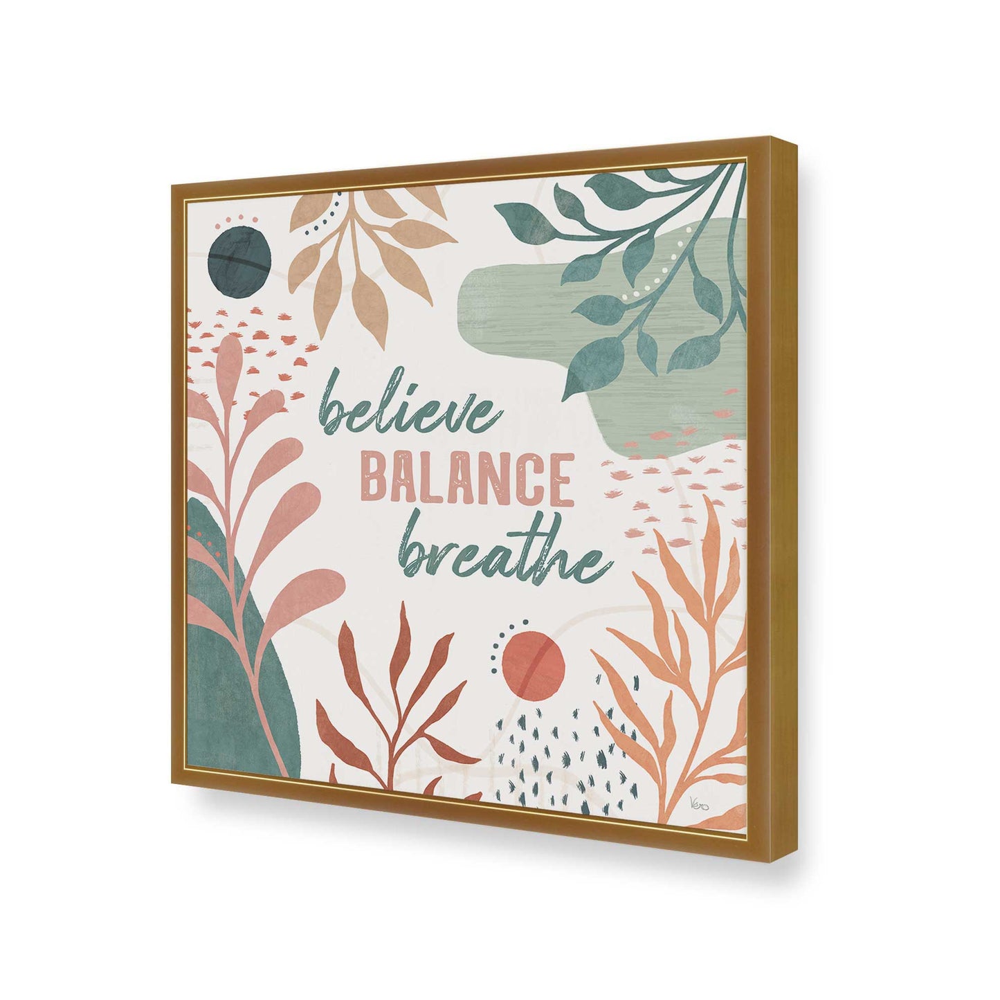 [Color:Polished Gold], Picture of art in a Polished Gold frame at an angle