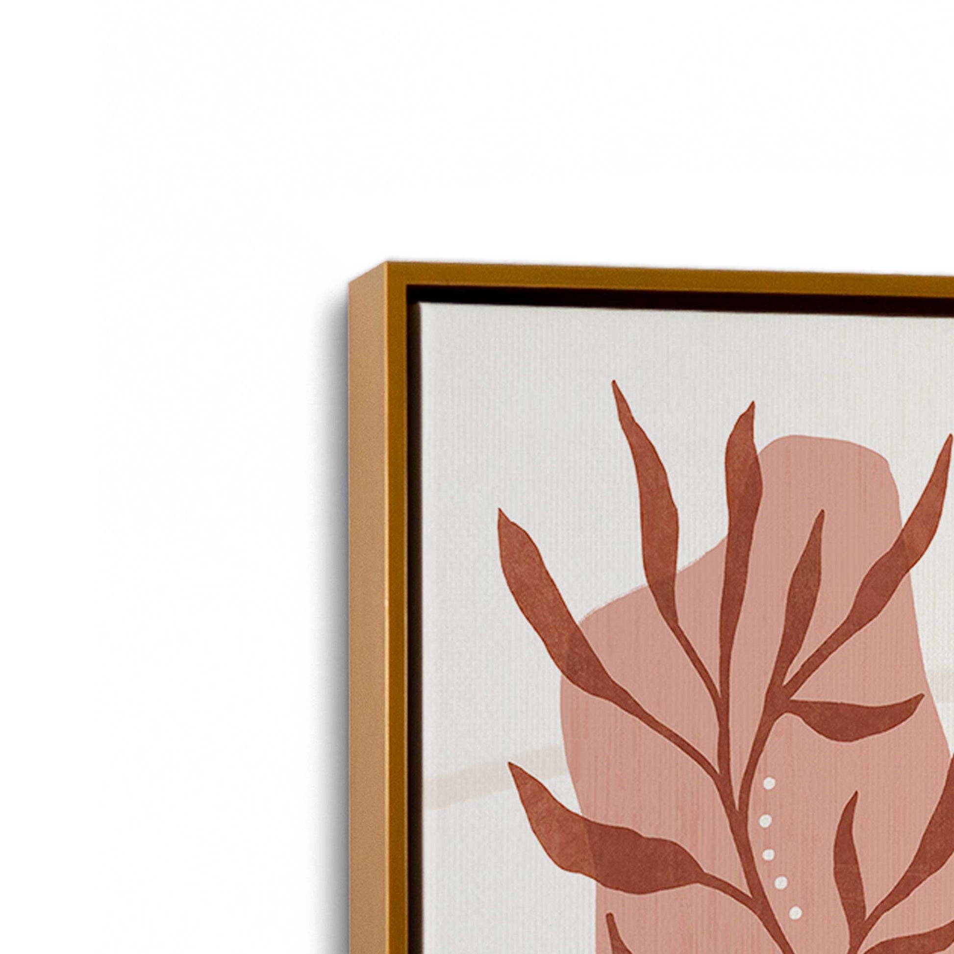 [Color:Polished Gold], Picture of art in a Polished Gold frame at an angle