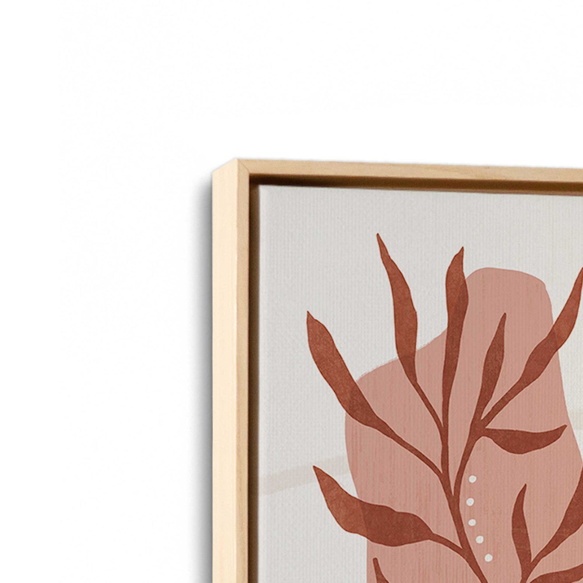 [Color:American Maple], Picture of art in a American Maple frame at an angle