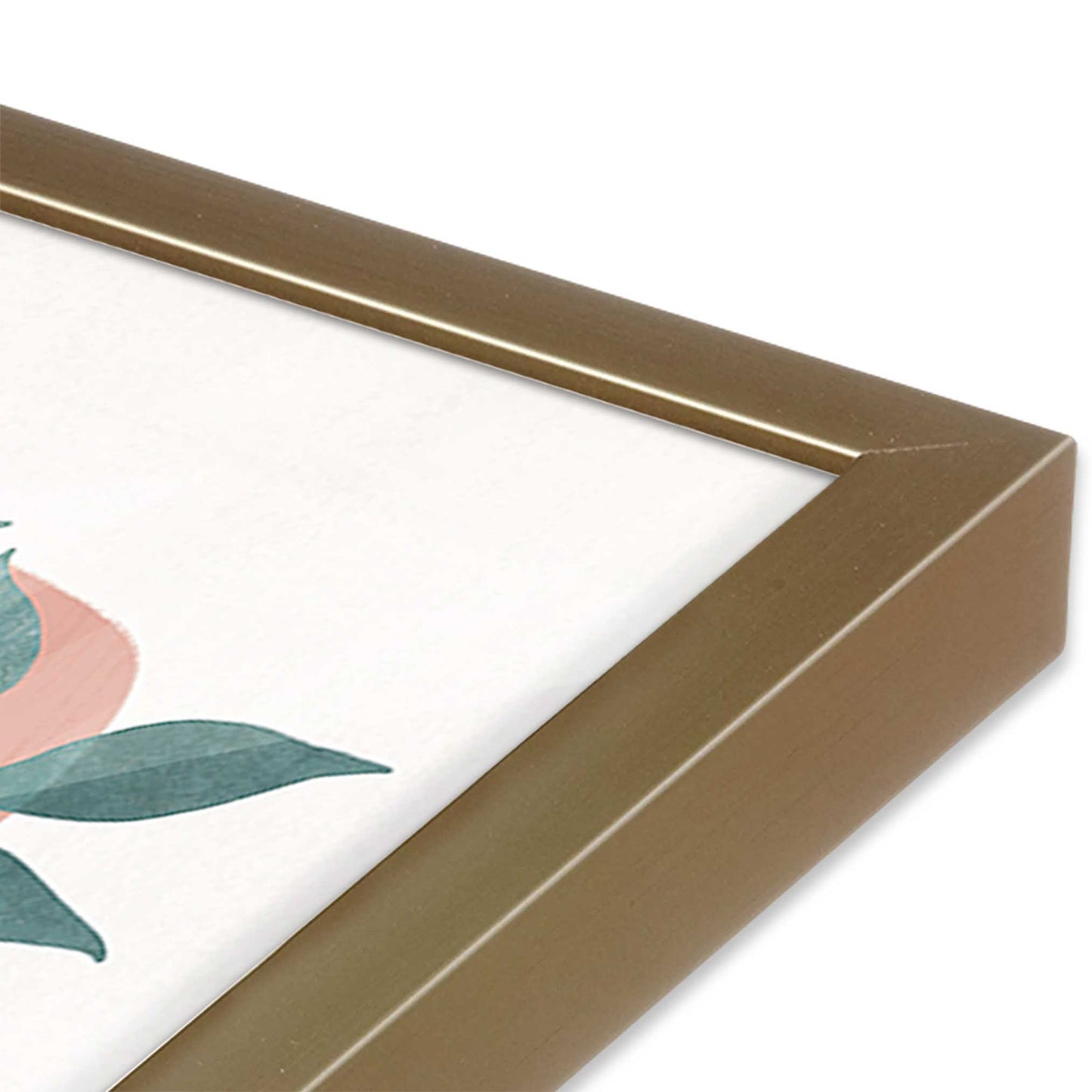 [Color:Brushed Gold], Picture of art in a Brushed Gold frame at an angle