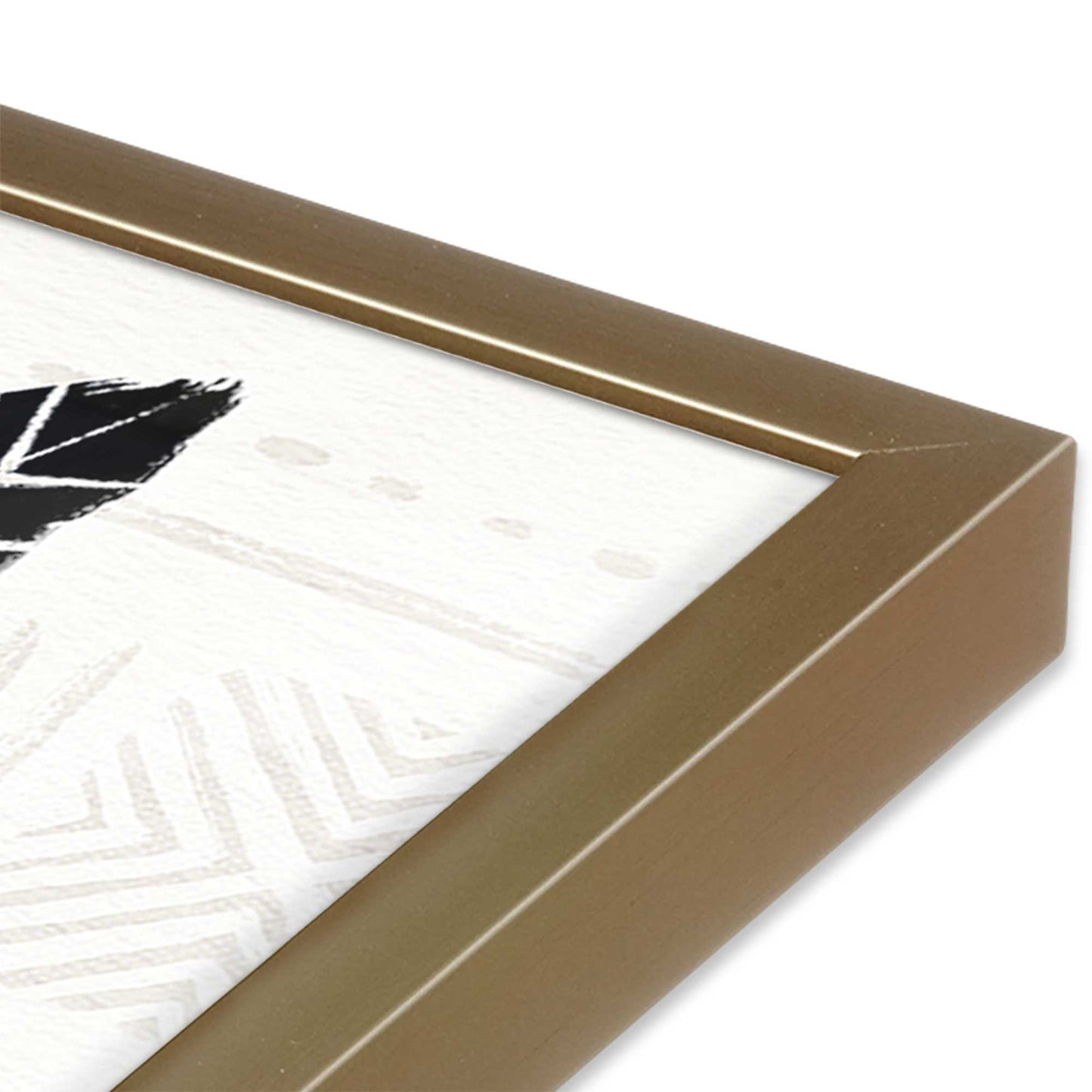 [Color:Brushed Gold], Picture of art in a Brushed Gold frame at an angle