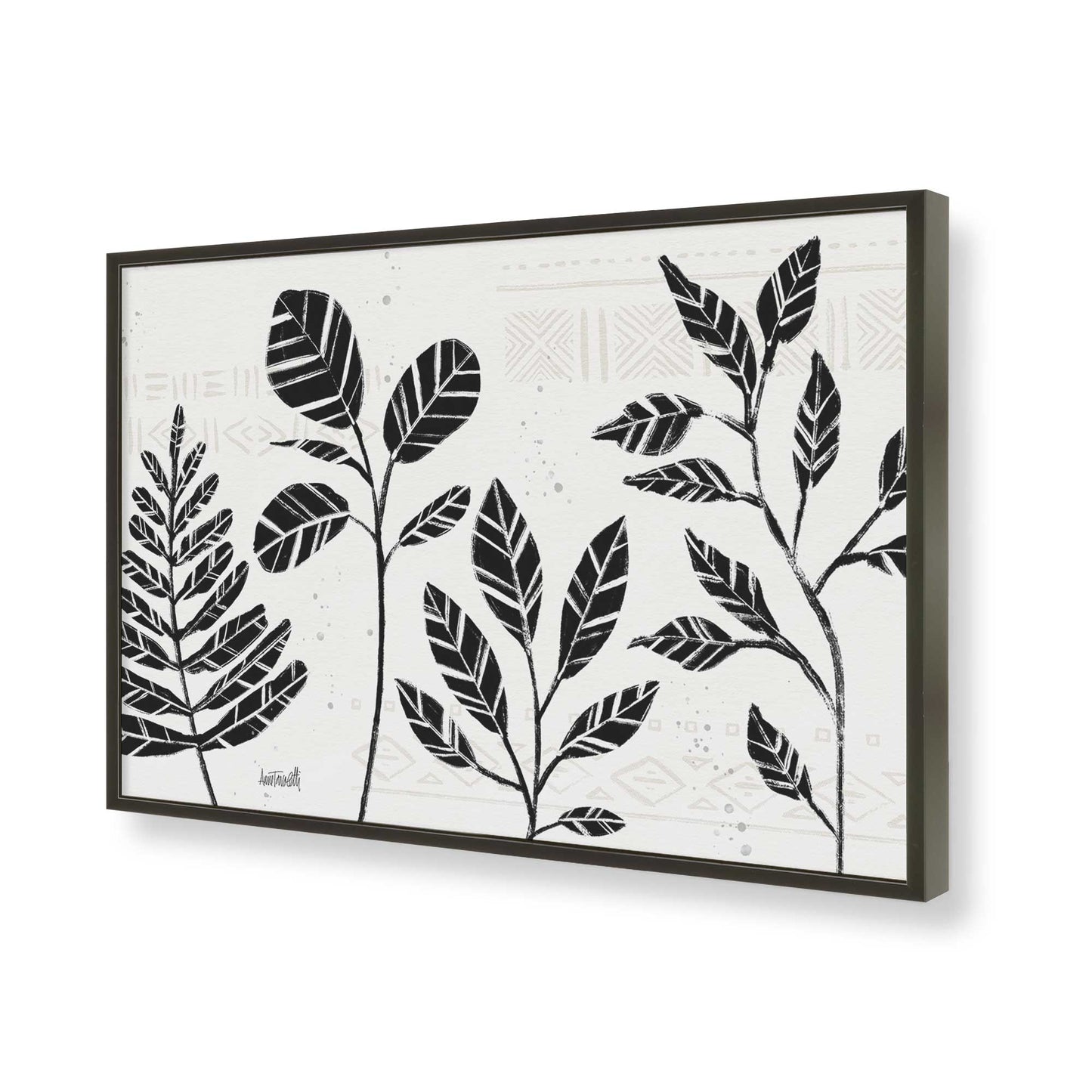 [Color:Satin Black], Picture of art in a Satin Black frame of the corner