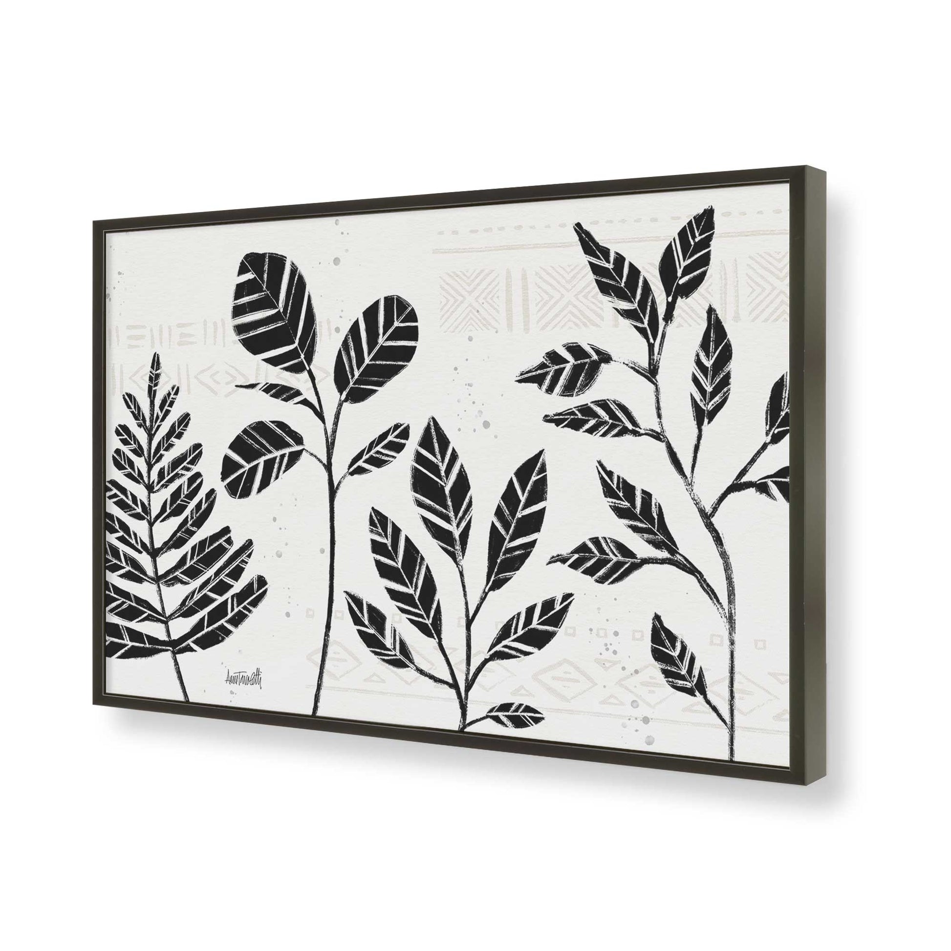 [Color:Satin Black], Picture of art in a Satin Black frame of the corner