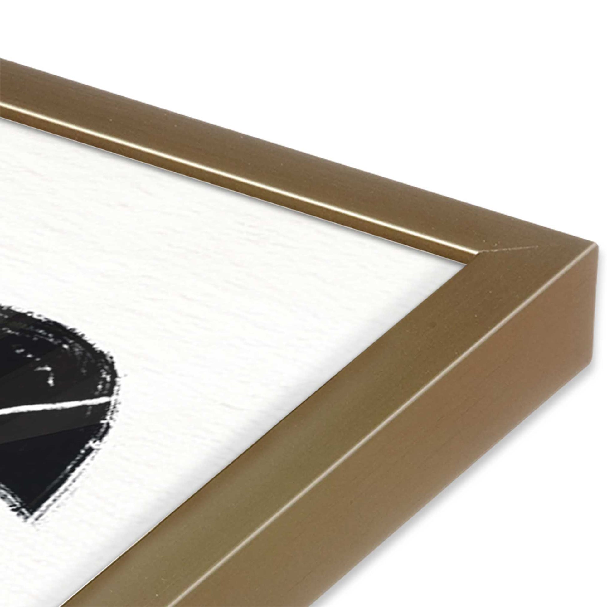 [Color:Brushed Gold], Picture of art in a Brushed Gold frame at an angle