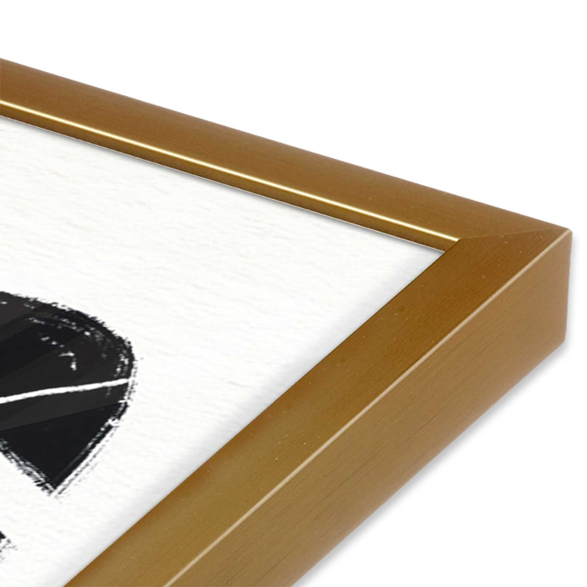 [Color:Polished Gold], Picture of art in a Polished Gold frame at an angle