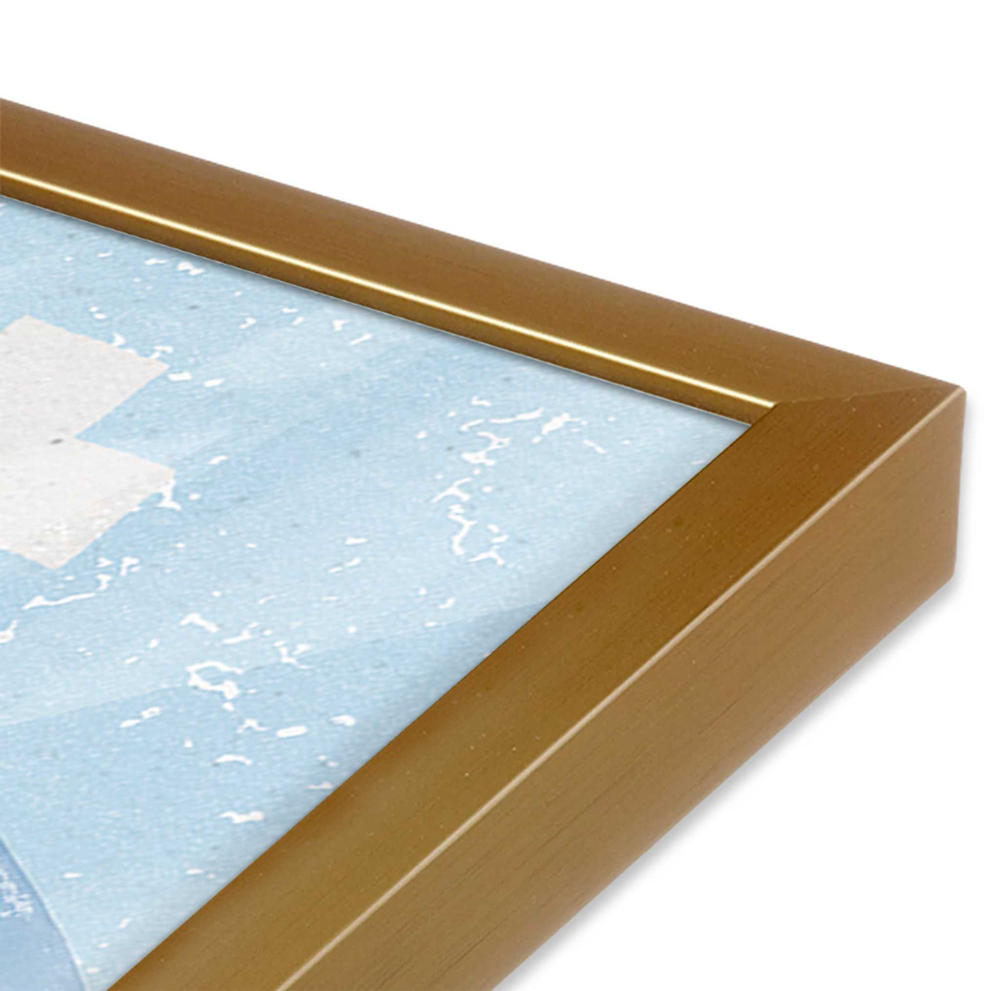 [Color:Polished Gold], Picture of art in a Polished Gold frame at an angle