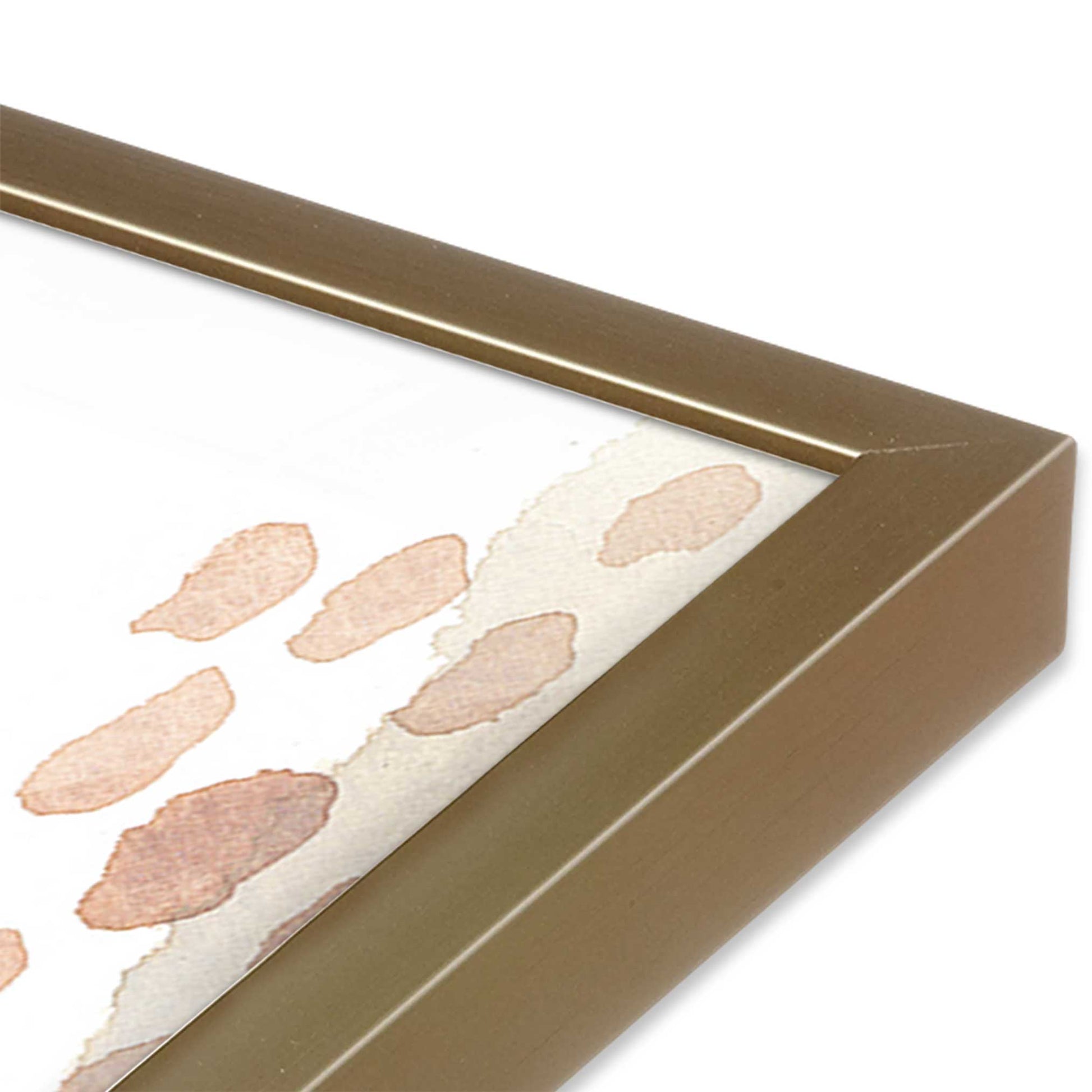 [Color:Brushed Gold], Picture of art in a Brushed Gold frame at an angle