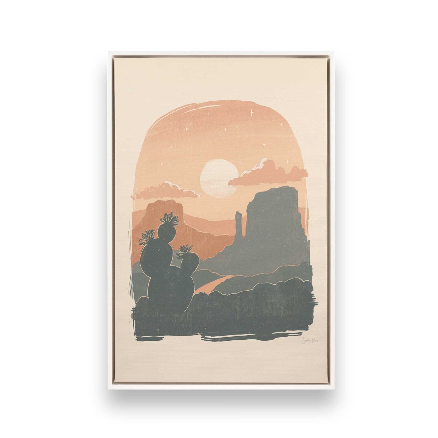 [Color:Opaque White], Picture of art in a White frame