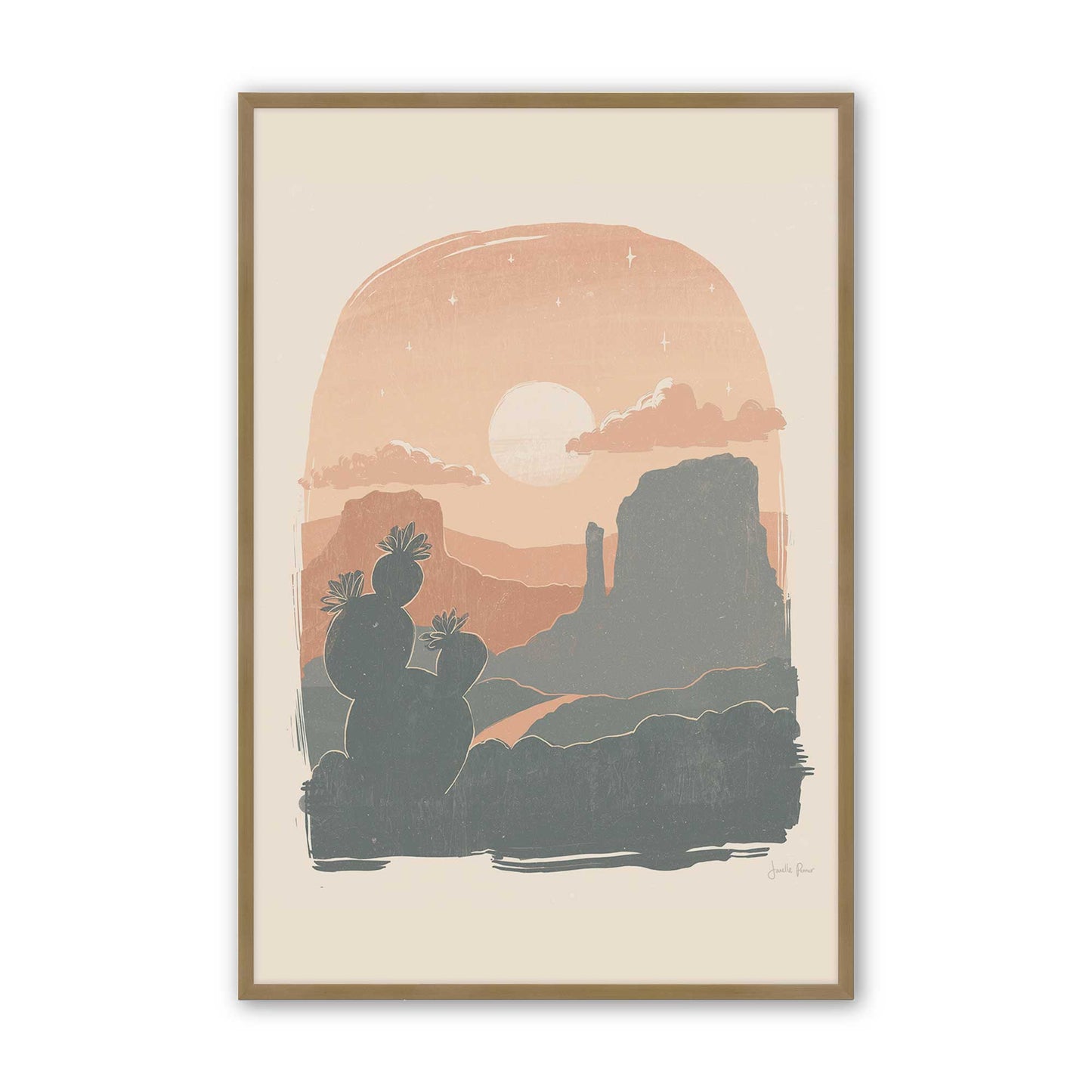 [Color:Brushed Gold], Picture of art in a Brushed Gold frame