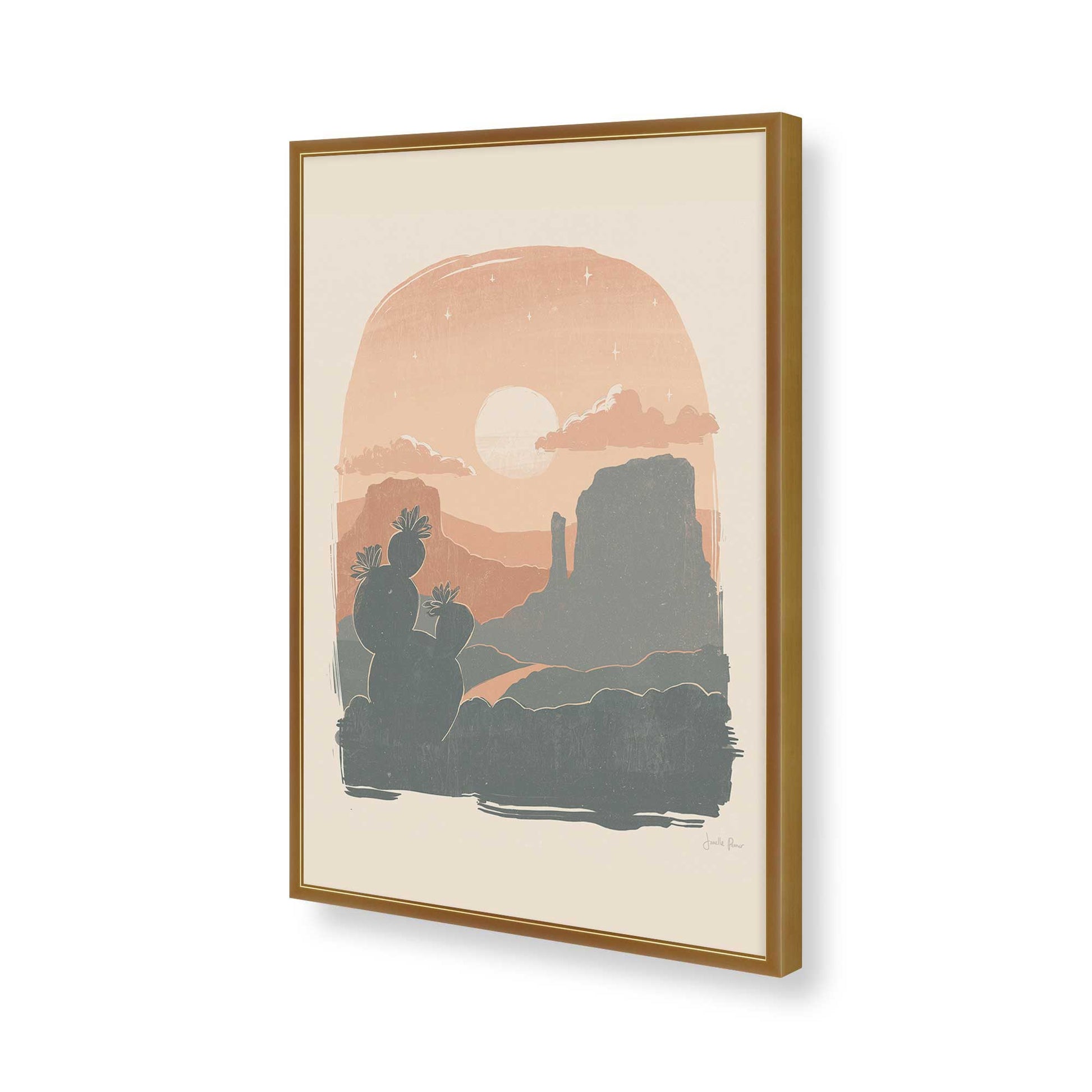 [Color:Polished Gold], Picture of art in a Polished Gold frame of the corner
