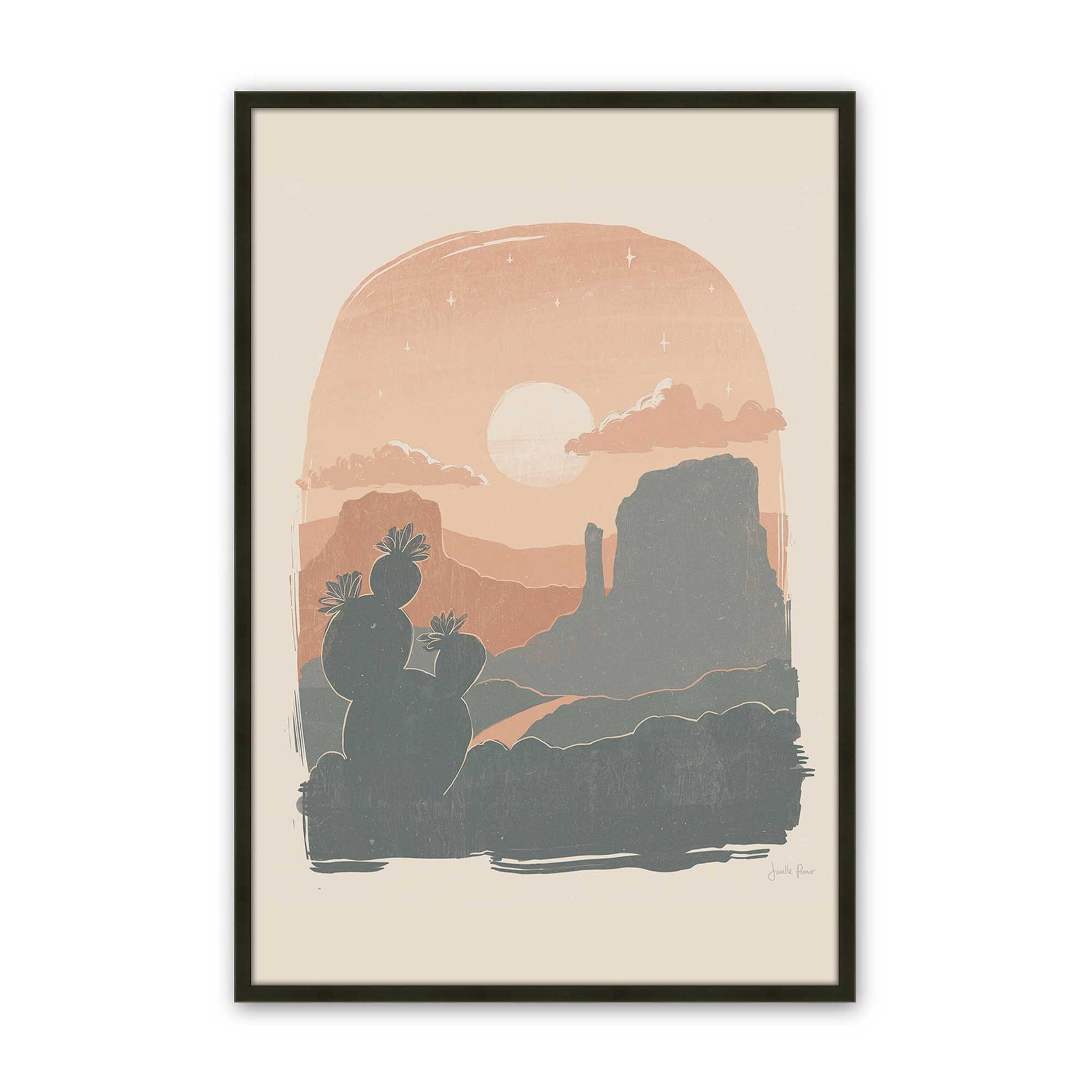 [Color:Satin Black], Picture of art in a Satin Black frame