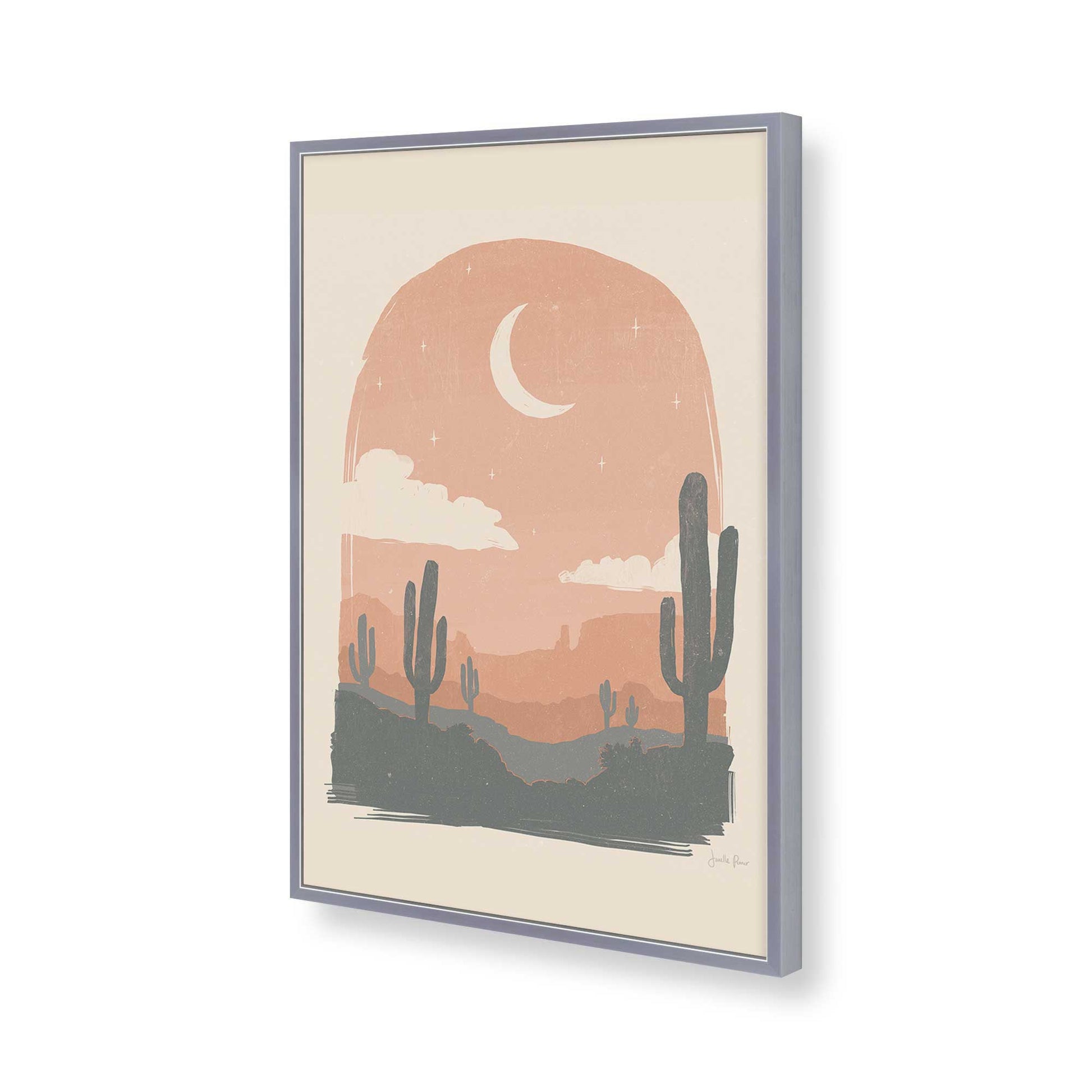 [Color:Polished Chrome], Picture of art in a Polished Chrome frame of the corner
